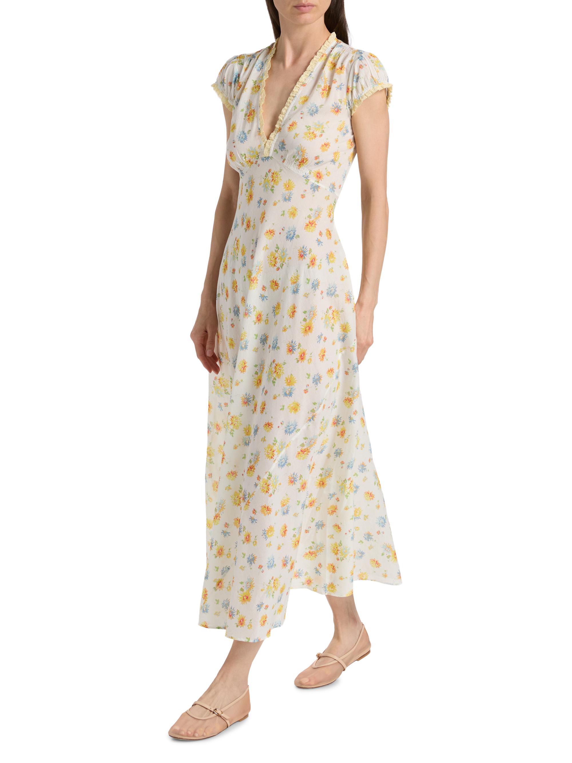 DÔEN Women's Helia Floral Midi-Dress - Dahlia Floral | Thumbnail 2