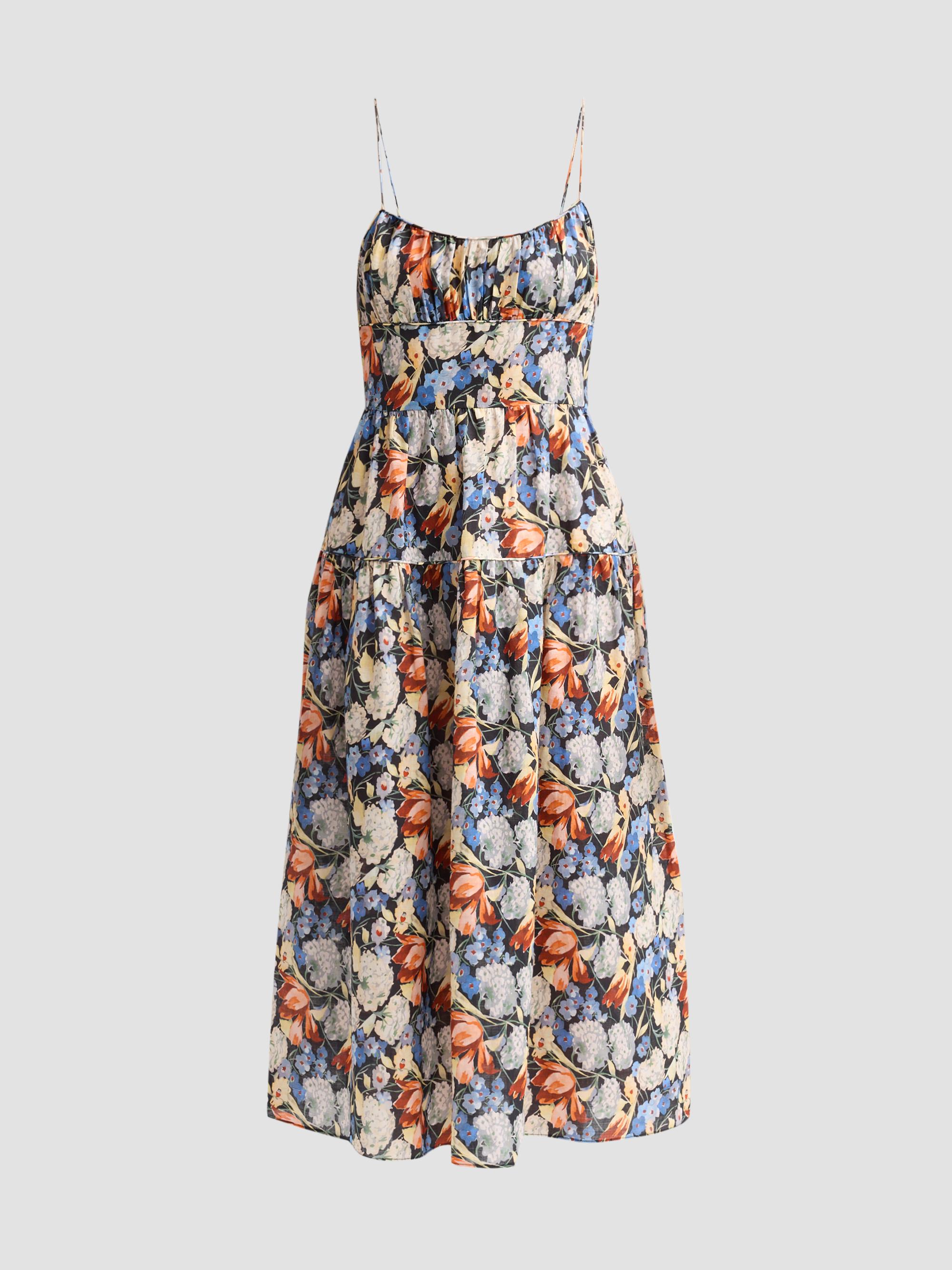 DÔEN Women's Benoit Floral Midi Dress - Petit Jardin De Villandry | Thumbnail 6
