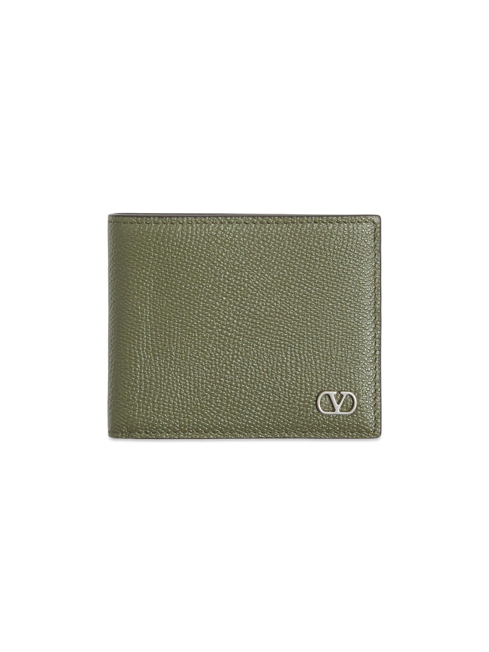 Valentino Garavani Men's VLogo Signature Grainy Calfskin Wallet - Military Green | Thumbnail 6
