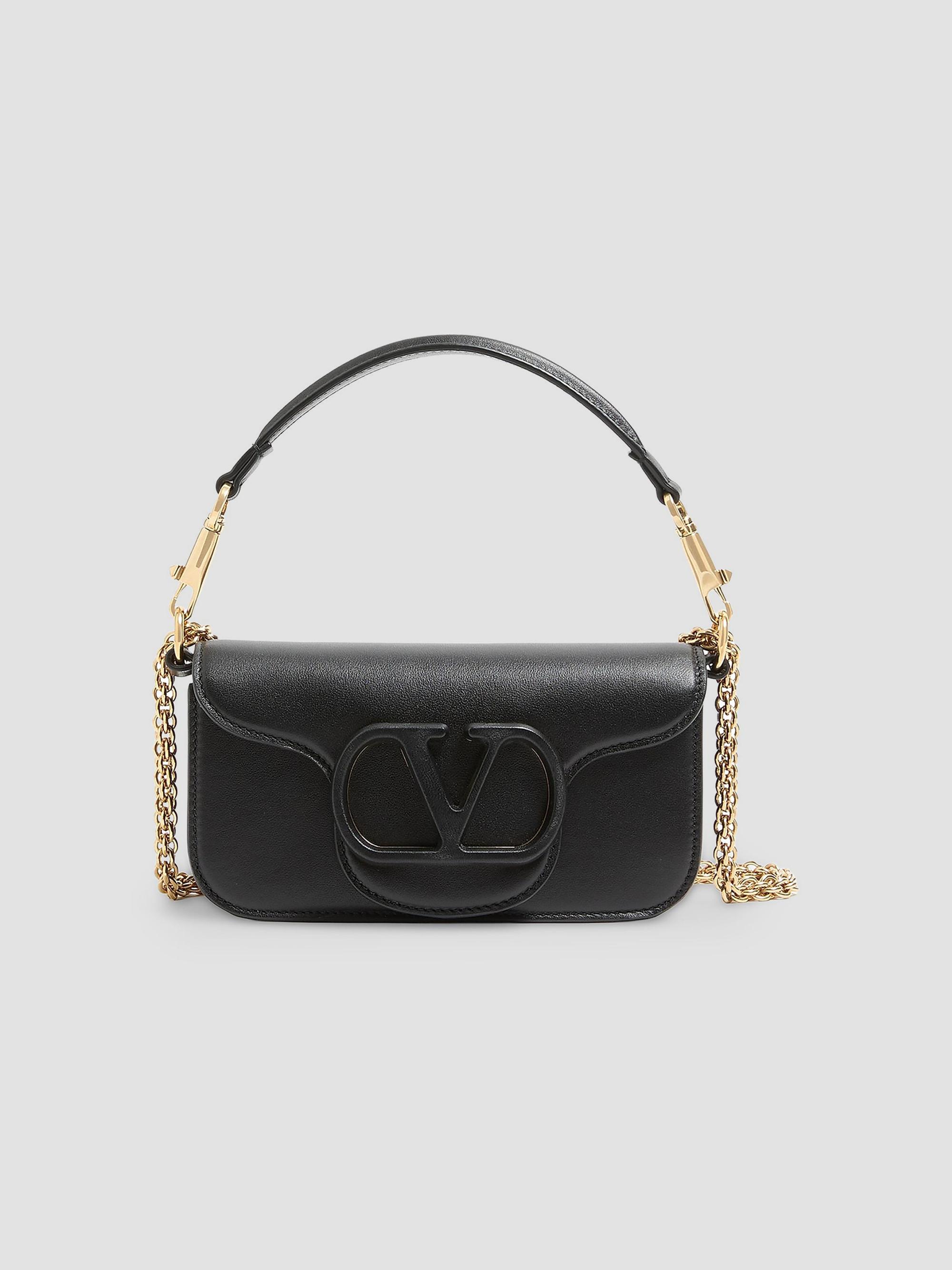 Valentino Garavani Women's Locò  Shoulder Bag in Calfskin Leather - Black | Thumbnail 6