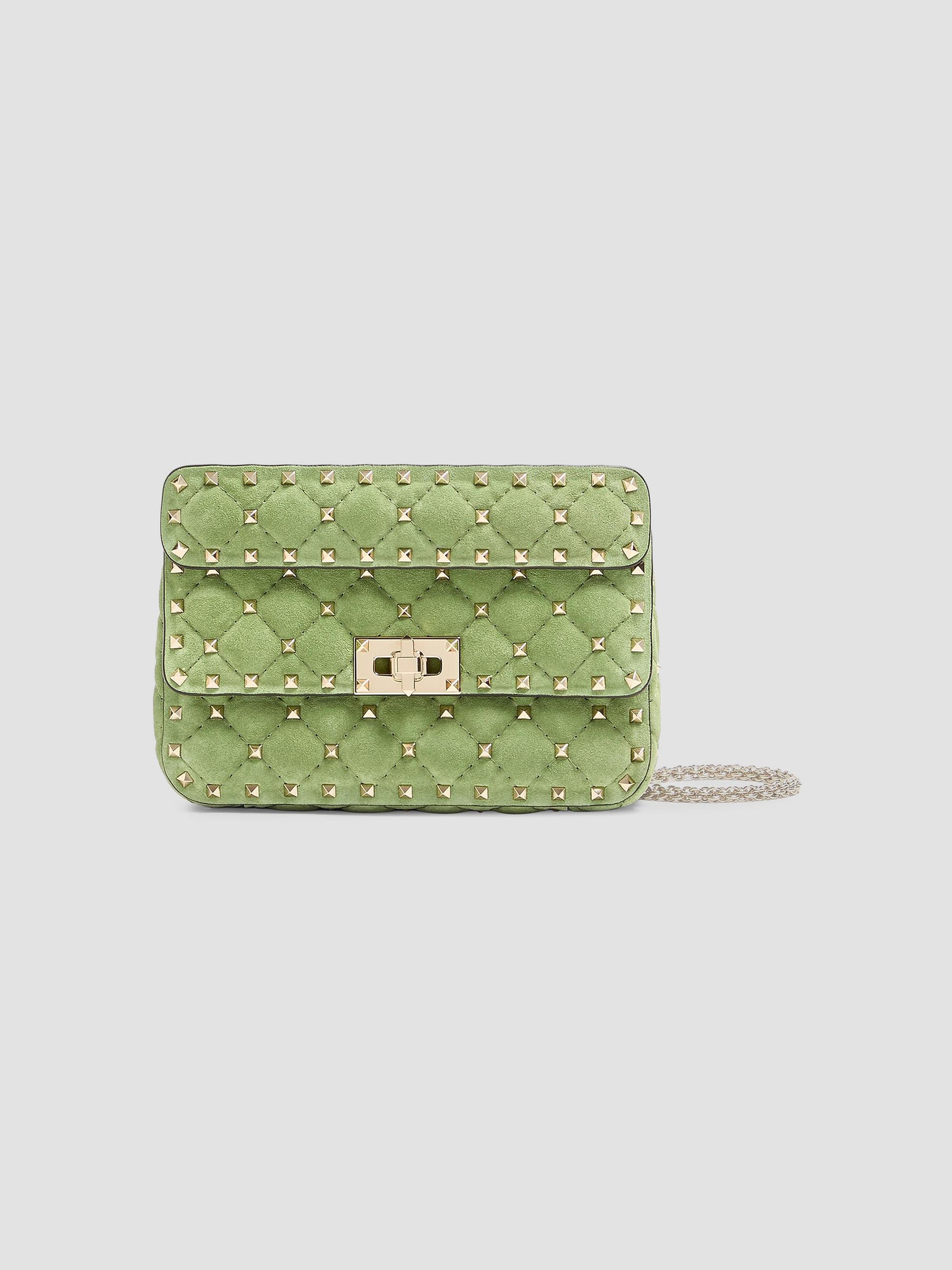 Valentino Garavani Women's Rockstud Spike  Suede Shoulder Bag - Mint | Thumbnail 6