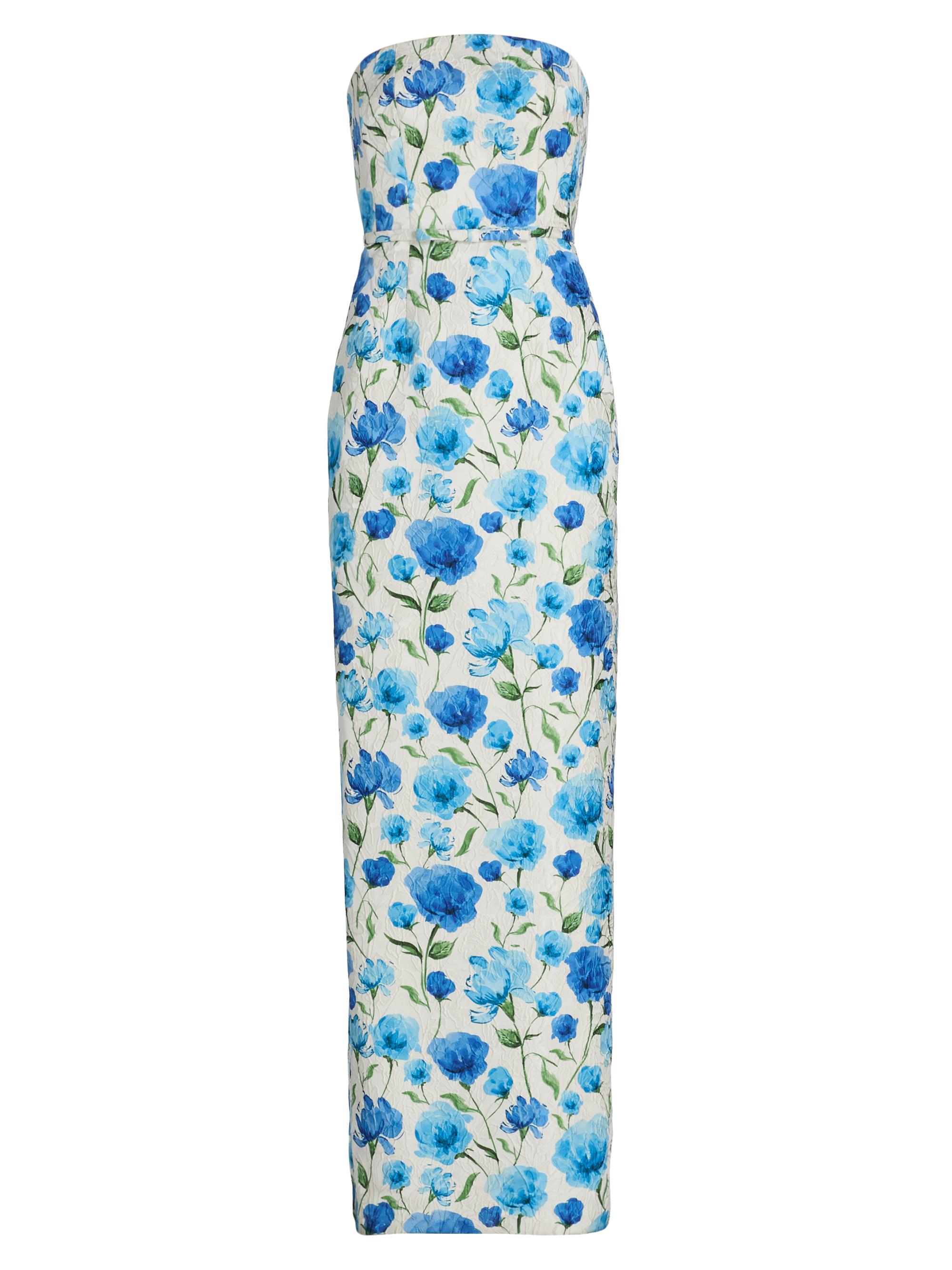 SACHIN BABI Women's Sophia Floral Cloqué Column Gown - Sapphire Poppies