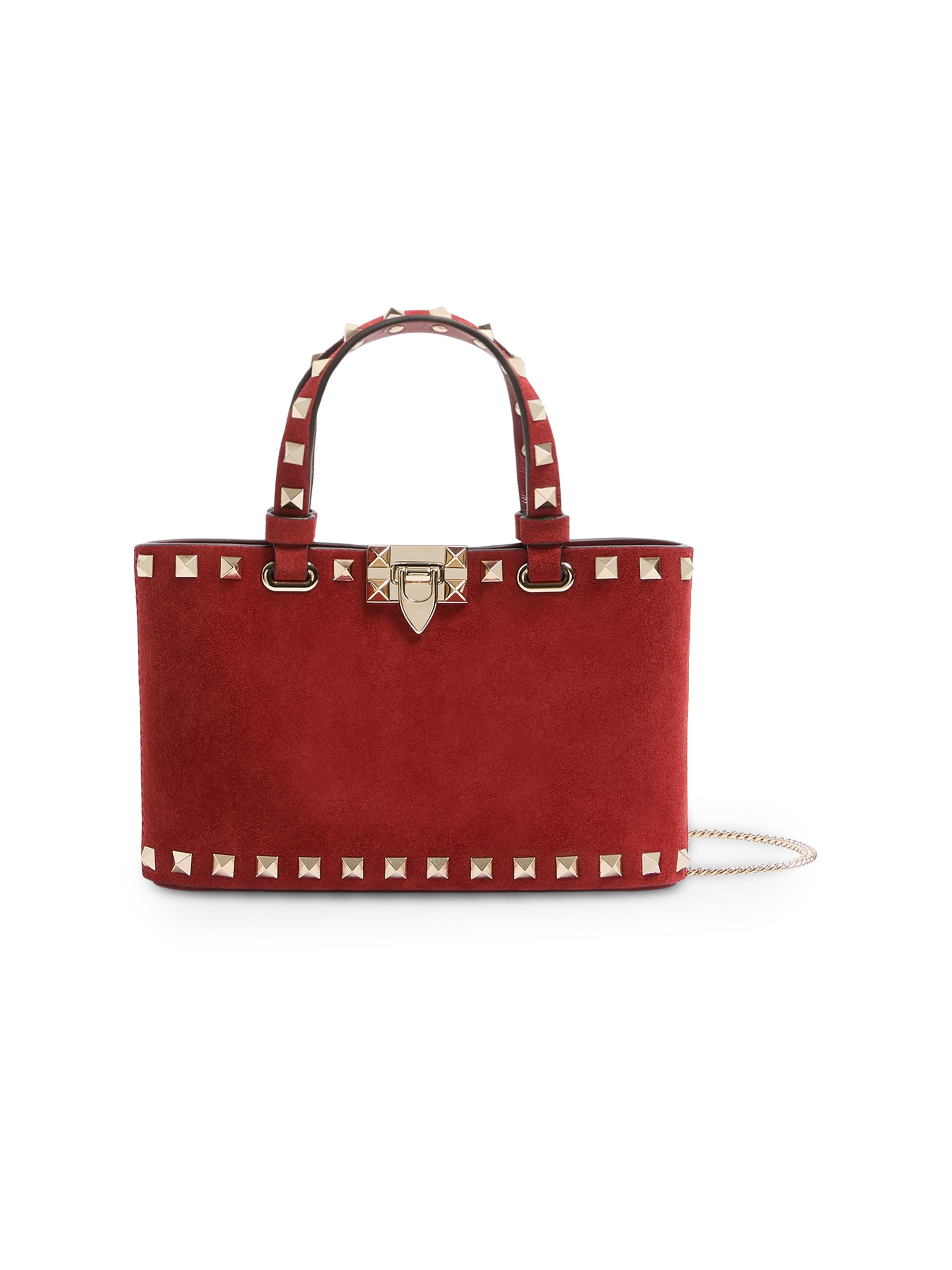 Valentino Garavani Women's Rockstud Mini Suede Top Handle Bag - Red