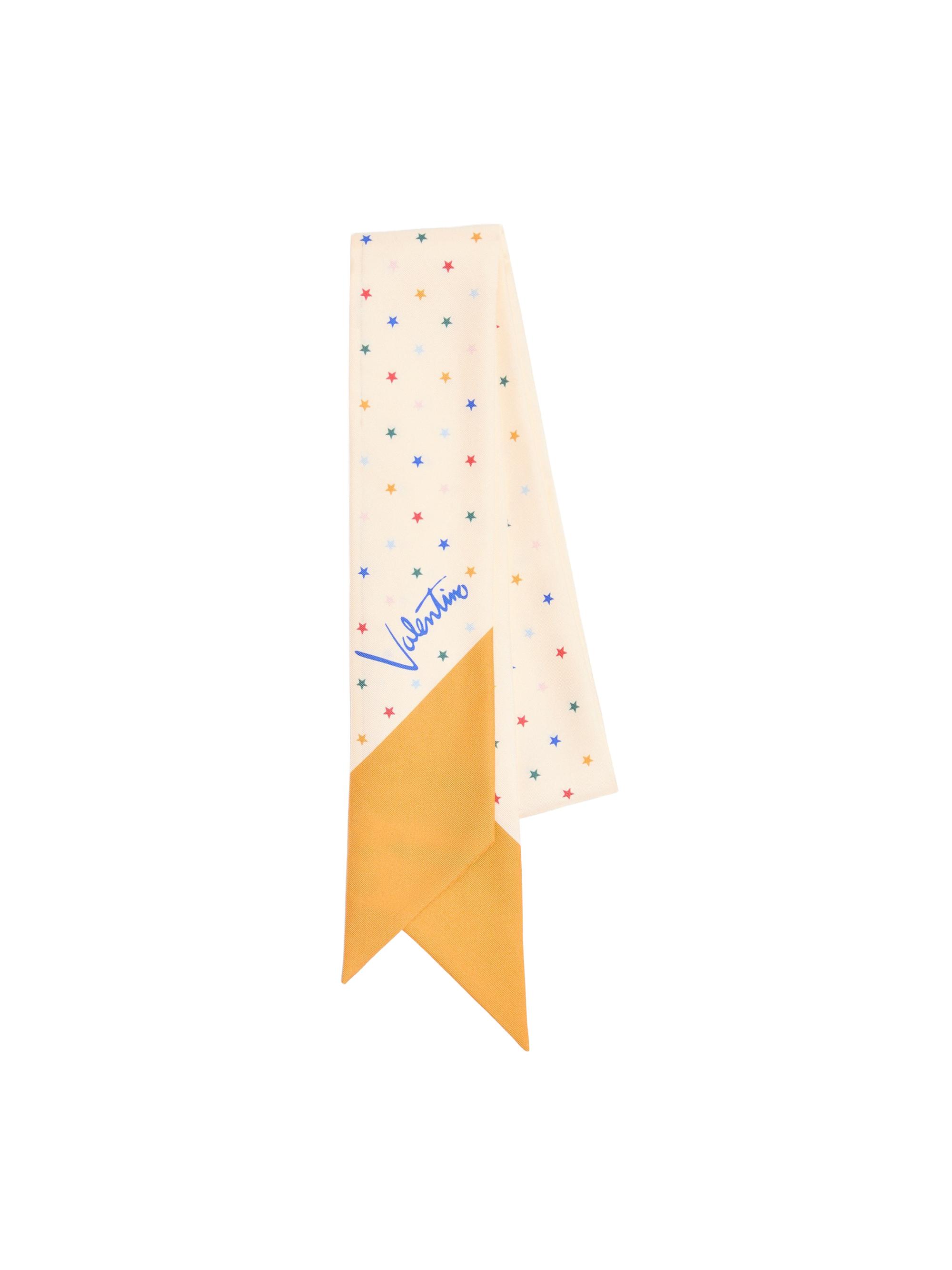 Valentino Garavani Women's Starry Silk Bandeau Scarf - Vanilla Orange