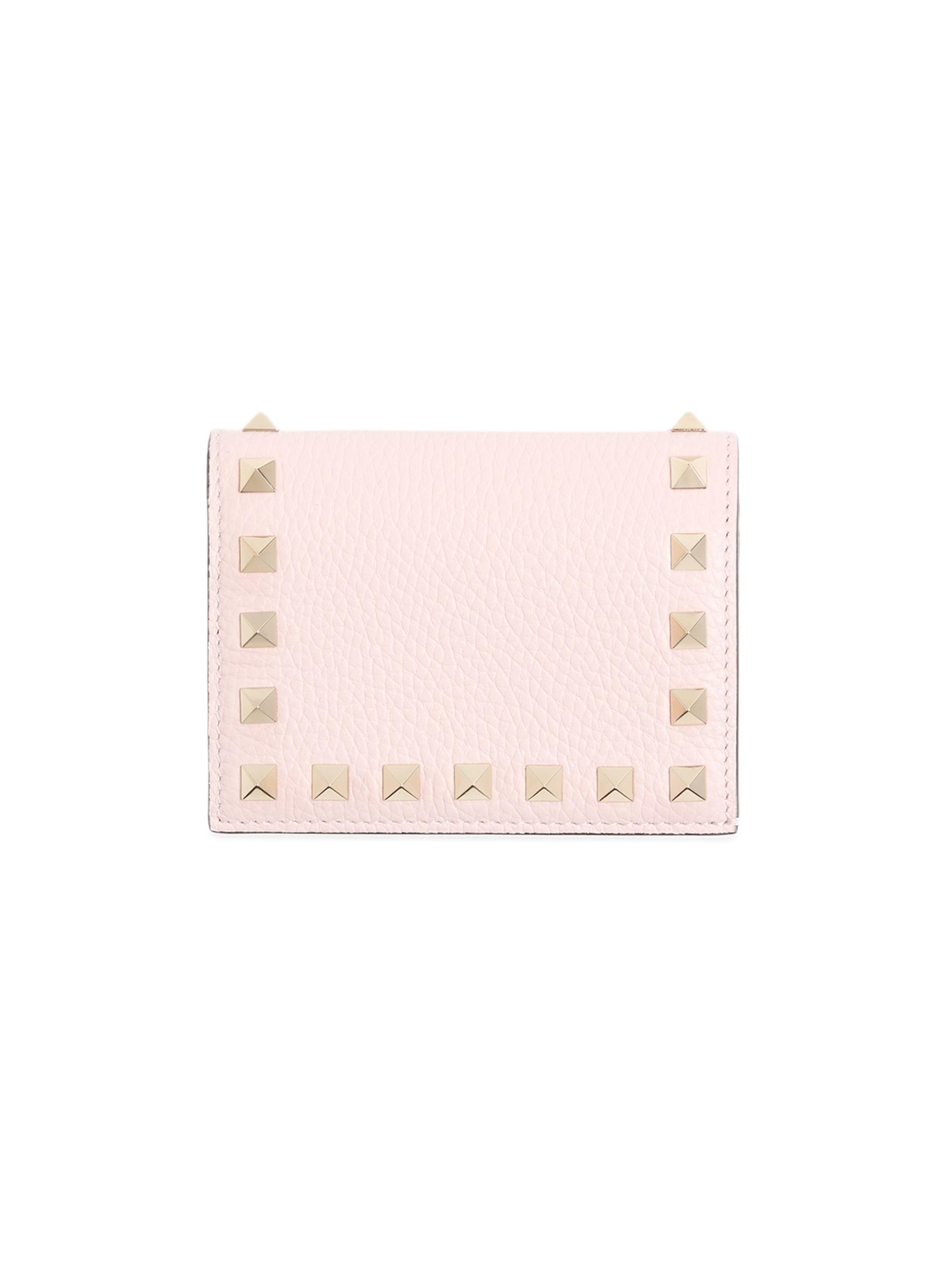 Valentino Garavani Women's  Rockstud Grainy Calfskin Leather Wallet - Pink