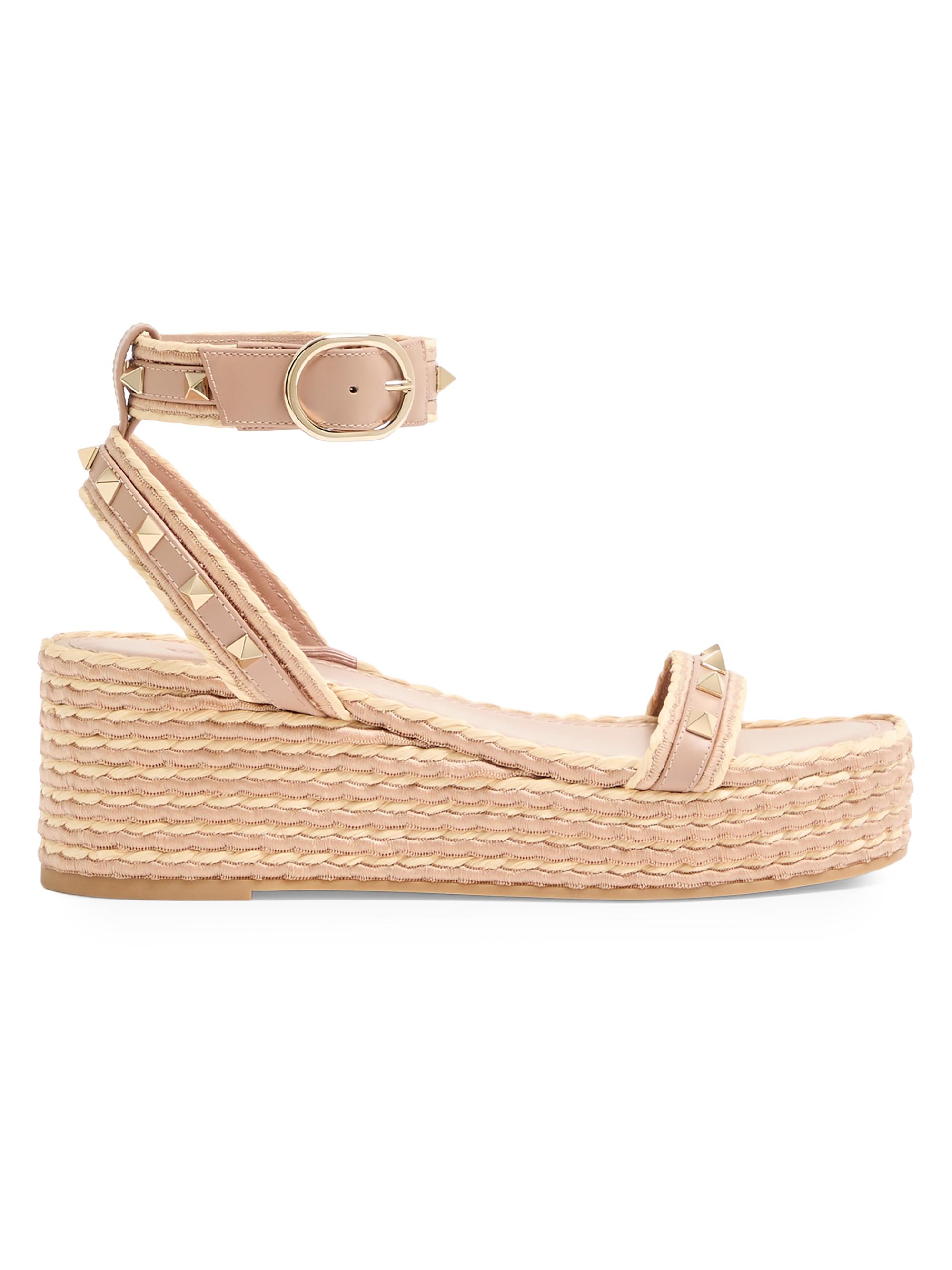 Valentino Garavani Women's Rockstud 45MM Flatform Sandals - Rose Cannelle