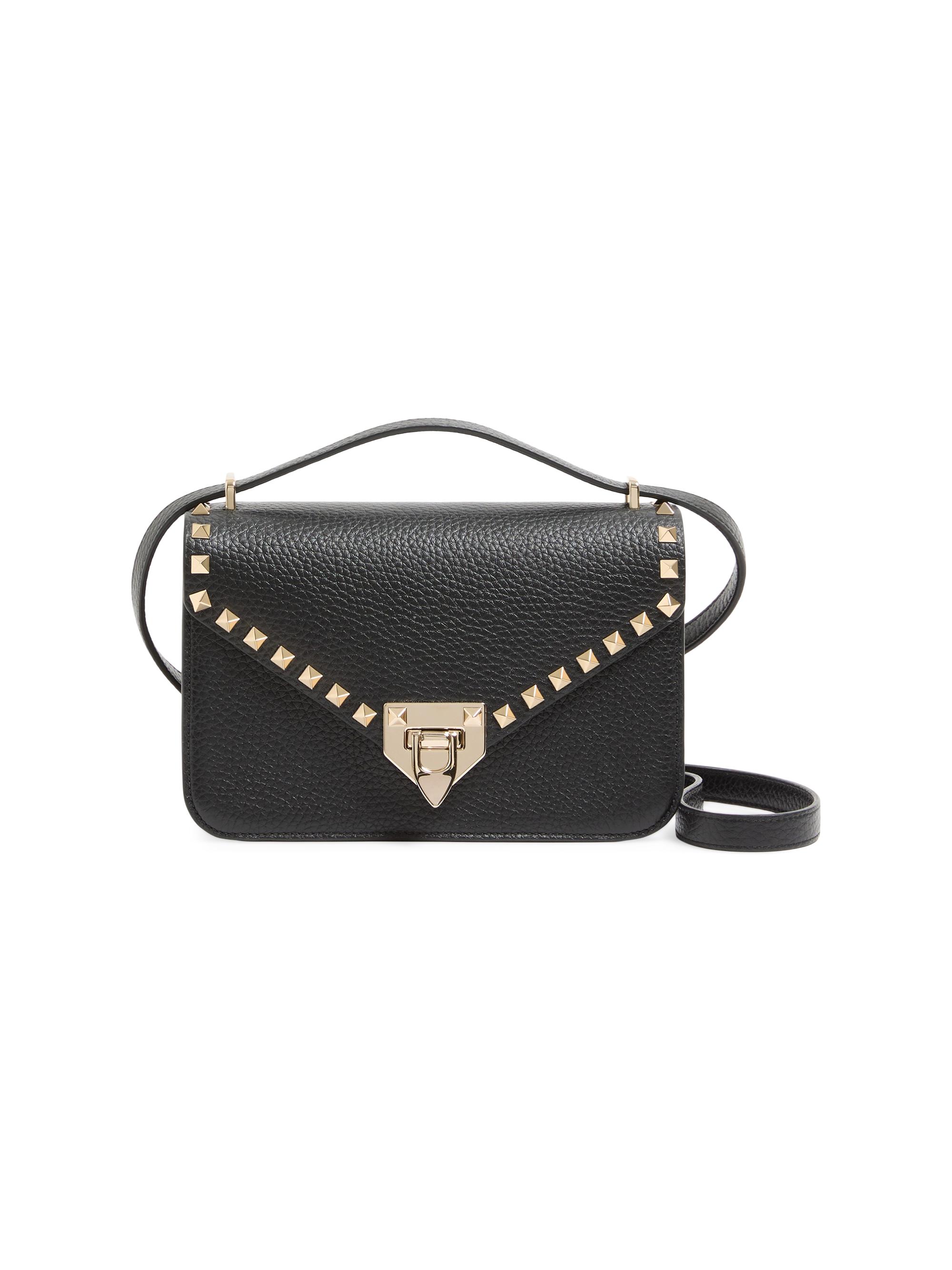 Valentino Garavani Women's Rockstud  Shoulder Bag in Grainy Calfskin - Black
