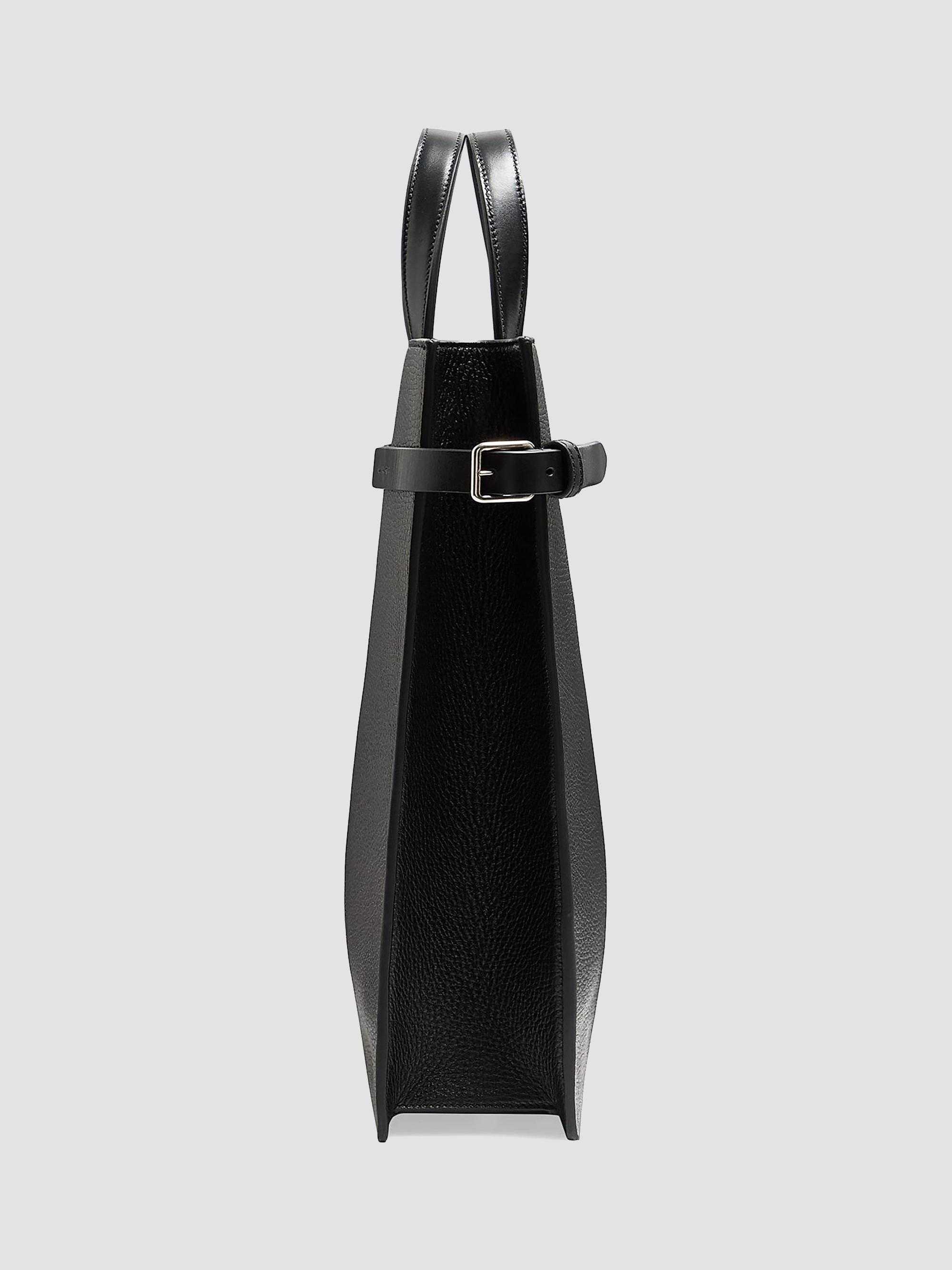 Valentino Garavani Men's Antibes  Shopping Bag in Grained Leather - Black | Thumbnail 4