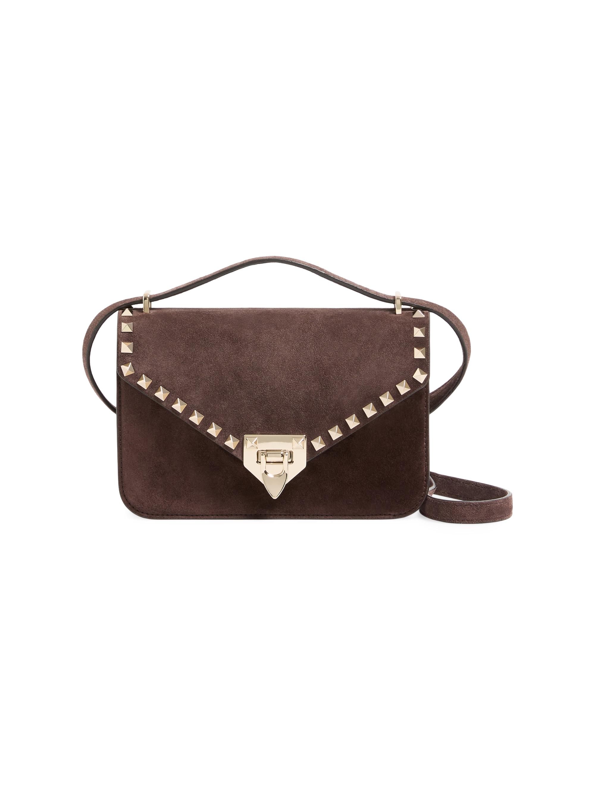 Valentino Garavani Women's Rockstud  Suede Crossbody Bag - Red - Women's Bags