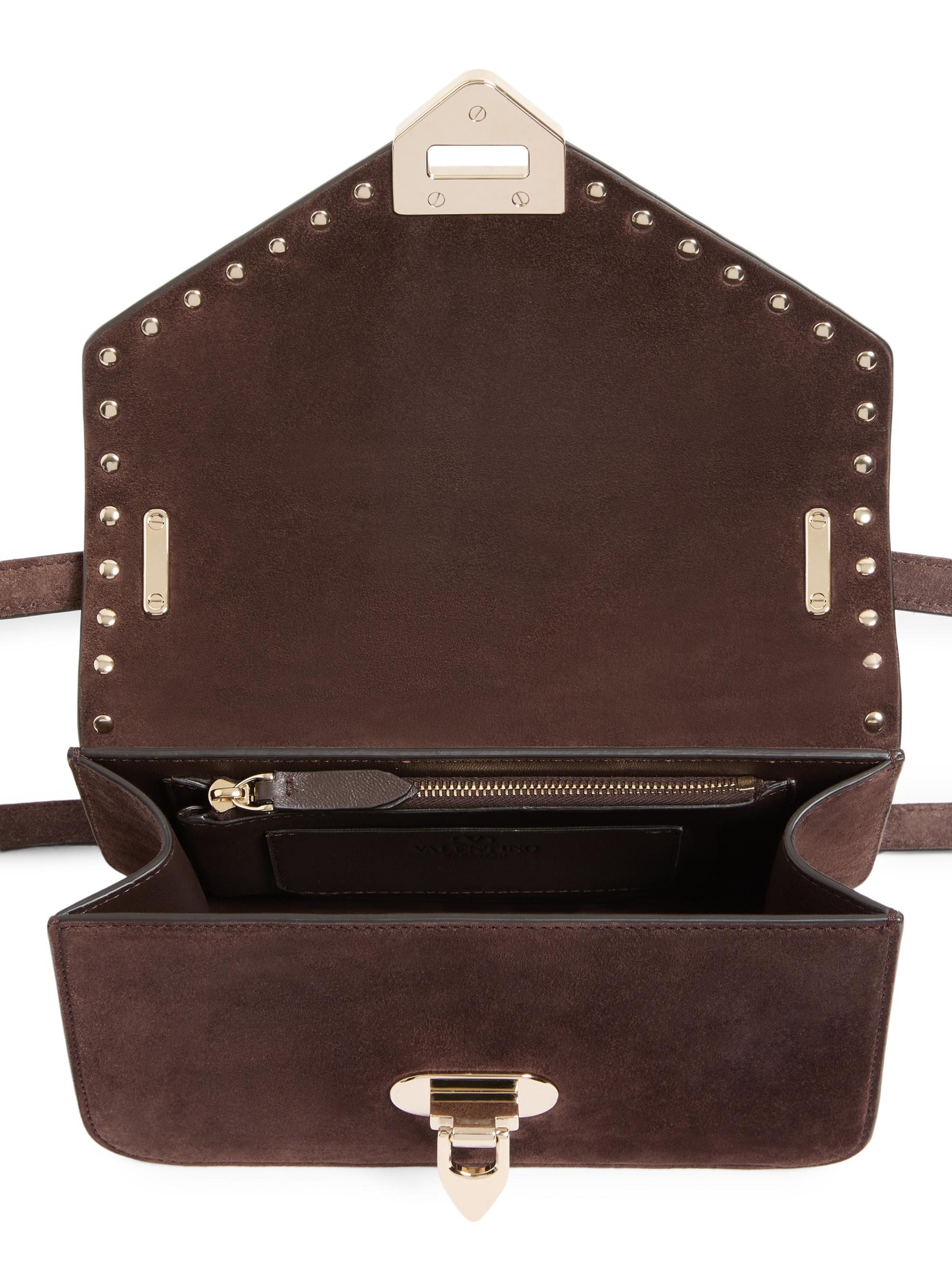 Valentino Garavani Rockstud Small Suede Crossbody Bag | Saks Fifth