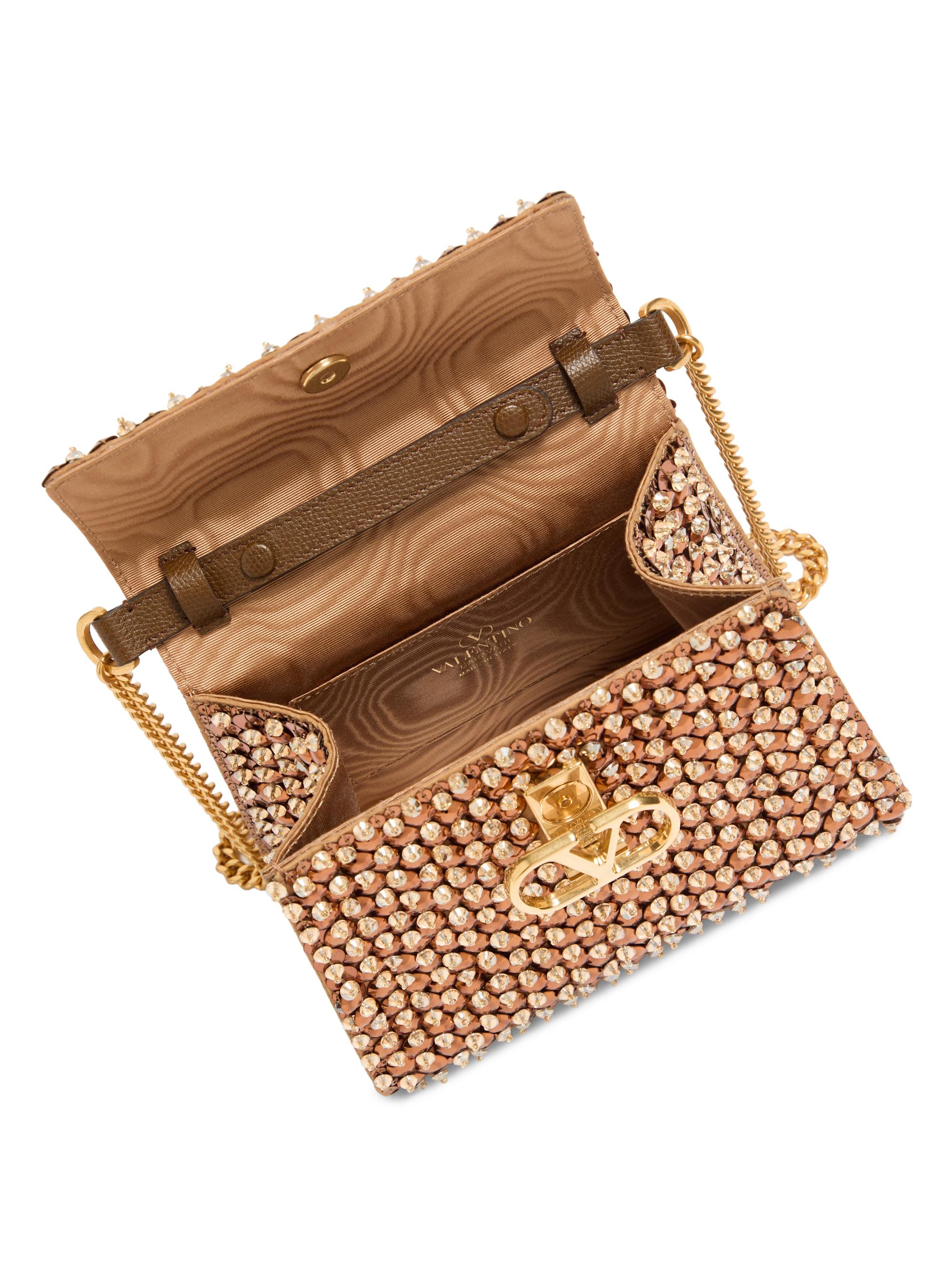 Valentino Garavani Women's V-Sling Embroidered Mini Top Handle Handbag - Gold | Thumbnail 5