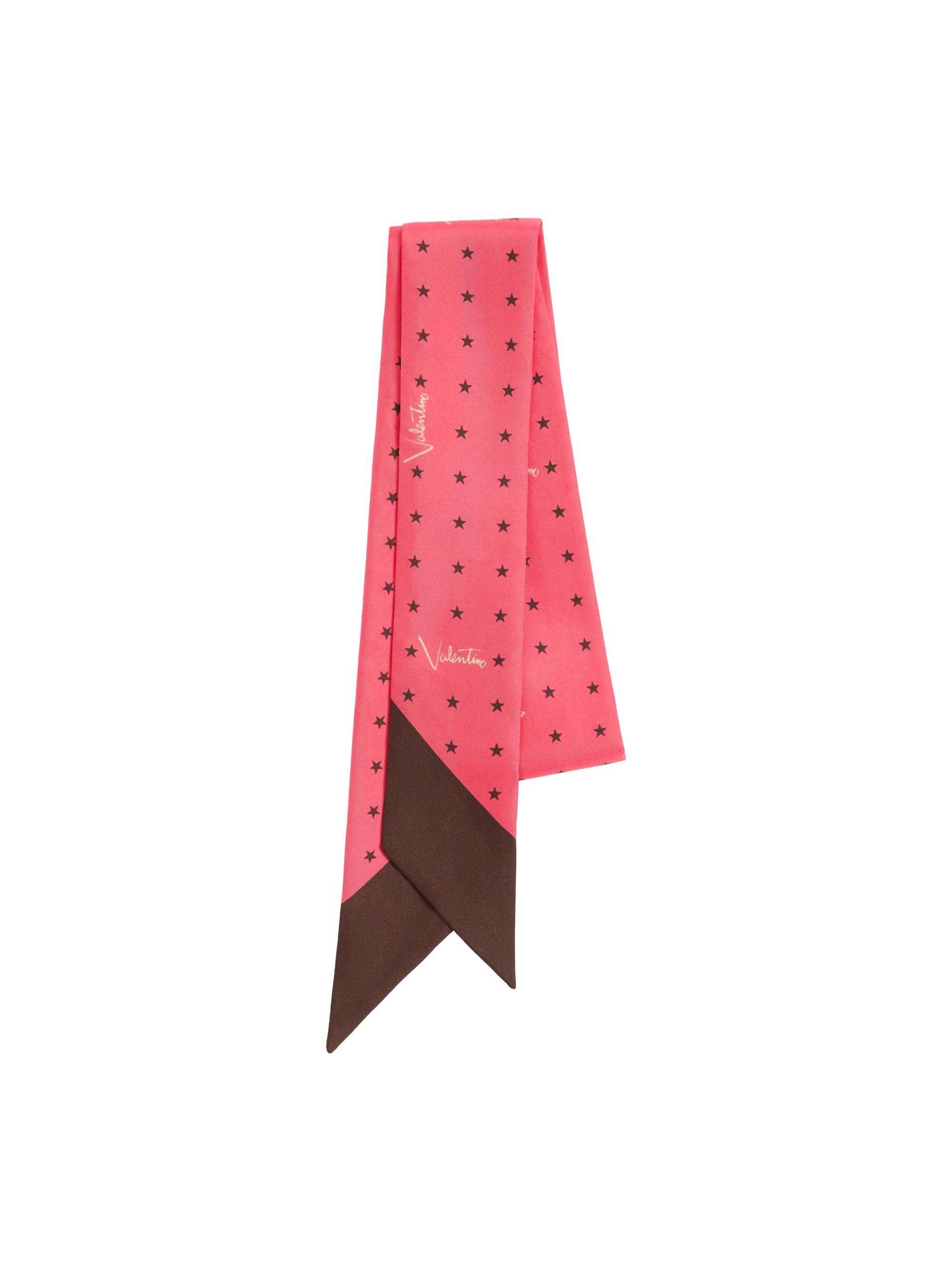 Valentino Garavani Women's Stelline E-Firma Starry Silk Bandeau Scarf - Coral Chocolate