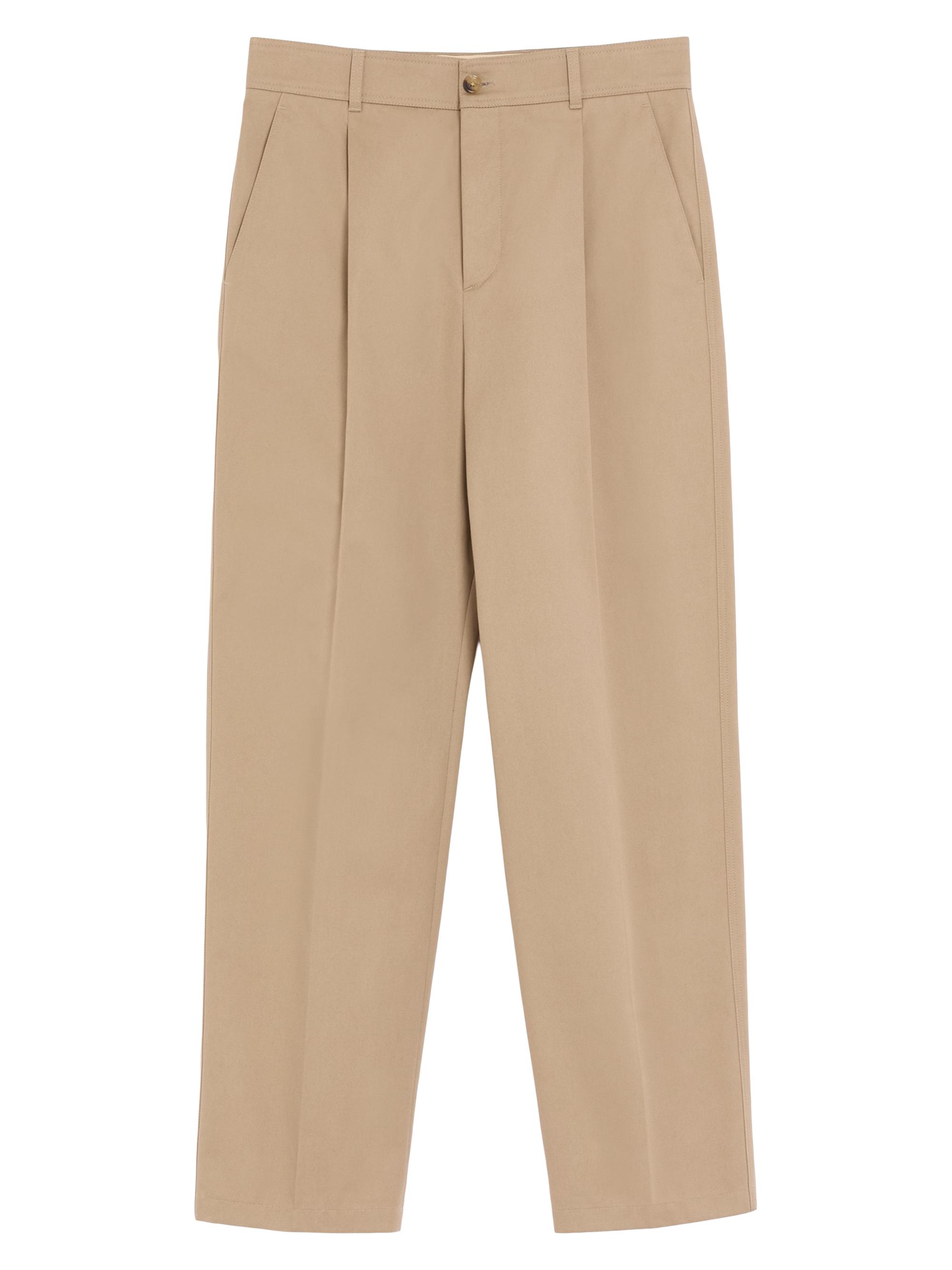 Valentino Garavani Men's Trousers in Cotton Gabardine with VLogo Embroidery - Beige