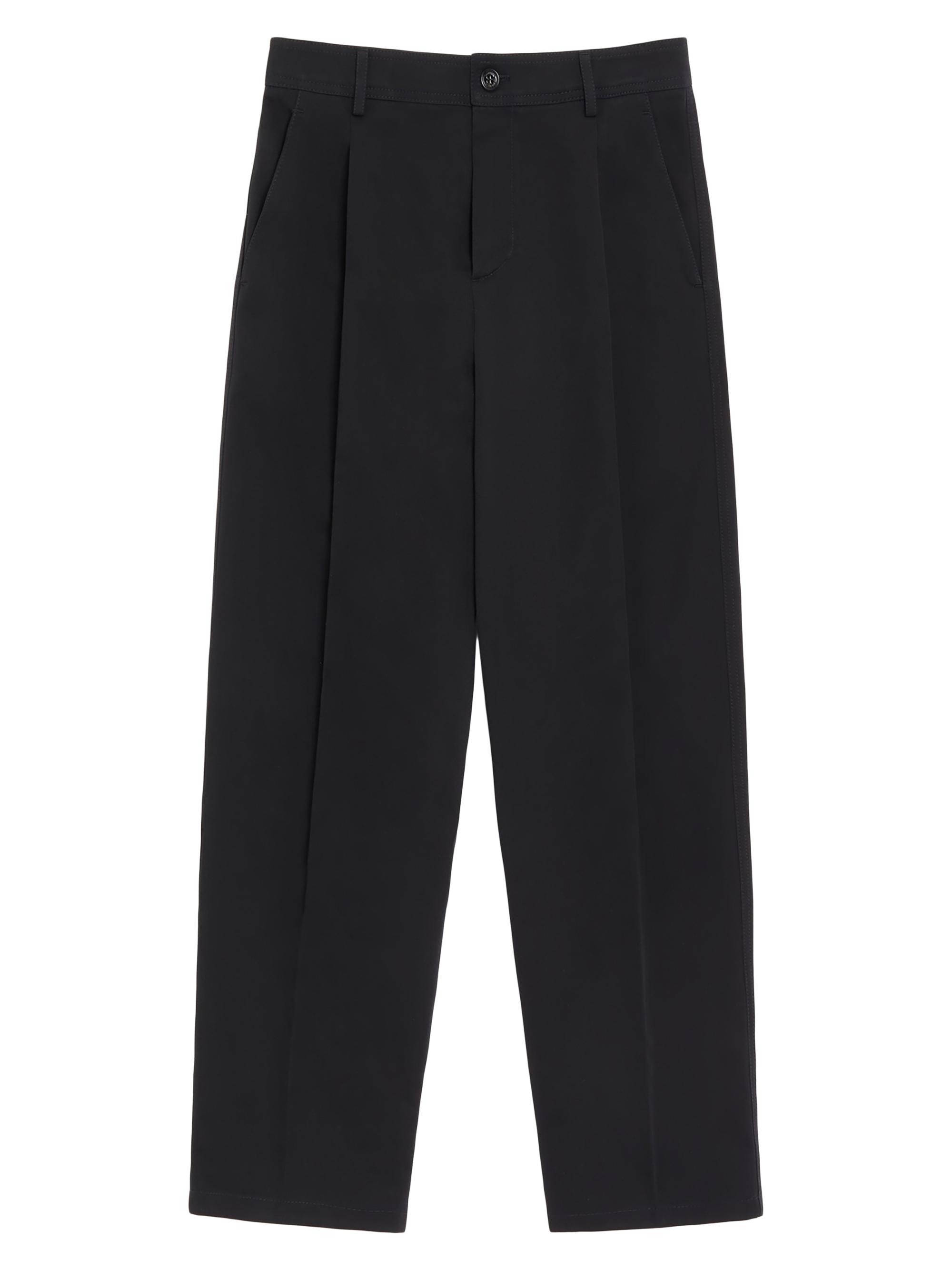 Valentino Garavani Men's Trousers in Cotton Gabardine with VLogo Embroidery - Black