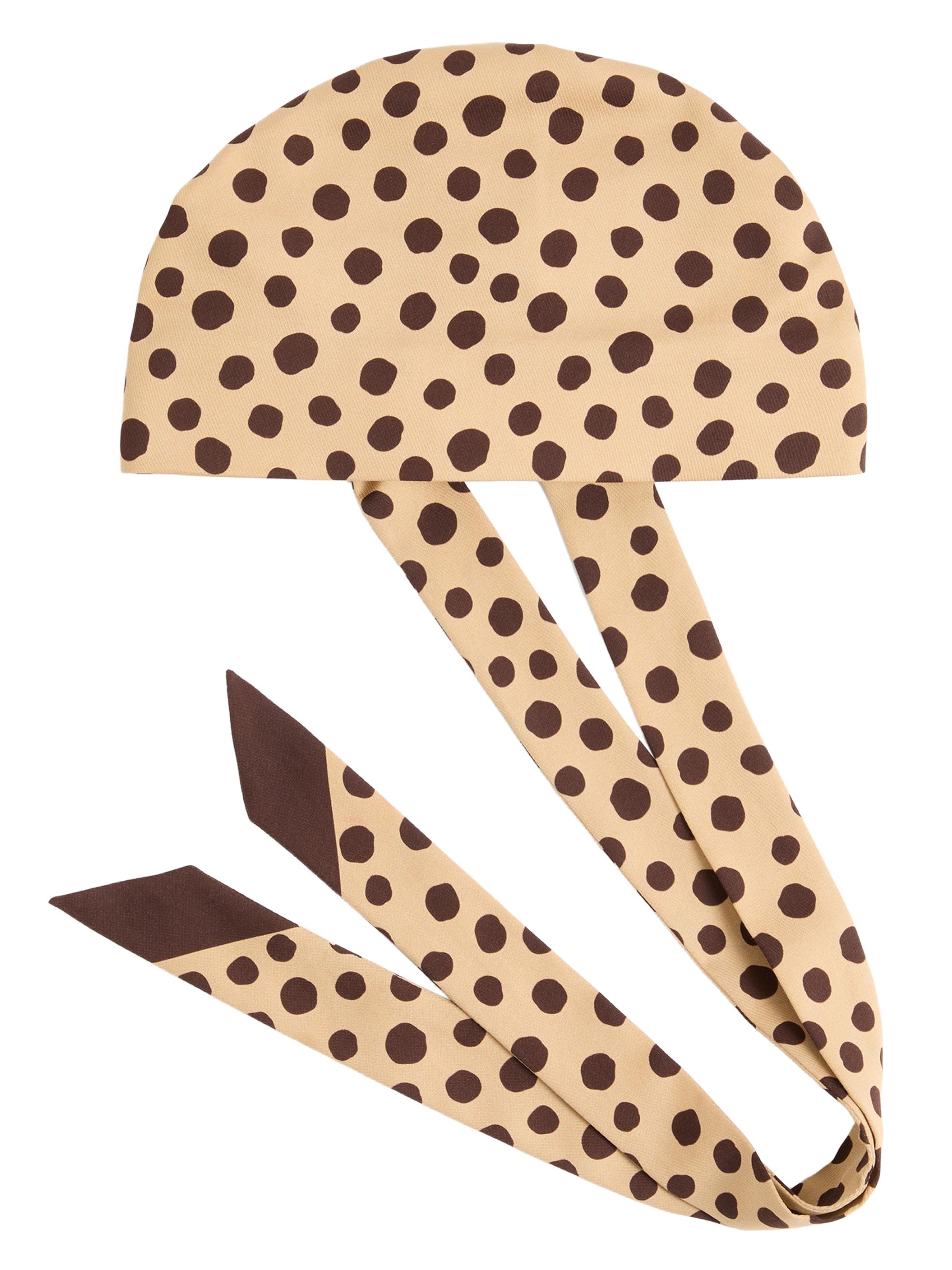 Valentino Garavani Women's Dalmatian Dot and Extra Polka Dot Headband in Cotton and Silk - Beige Chocolate