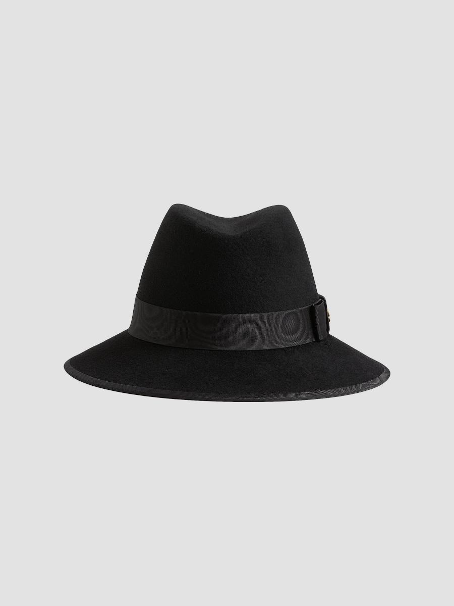 Valentino Garavani VLogo Signature Felt Hat with Moiré Ribbon