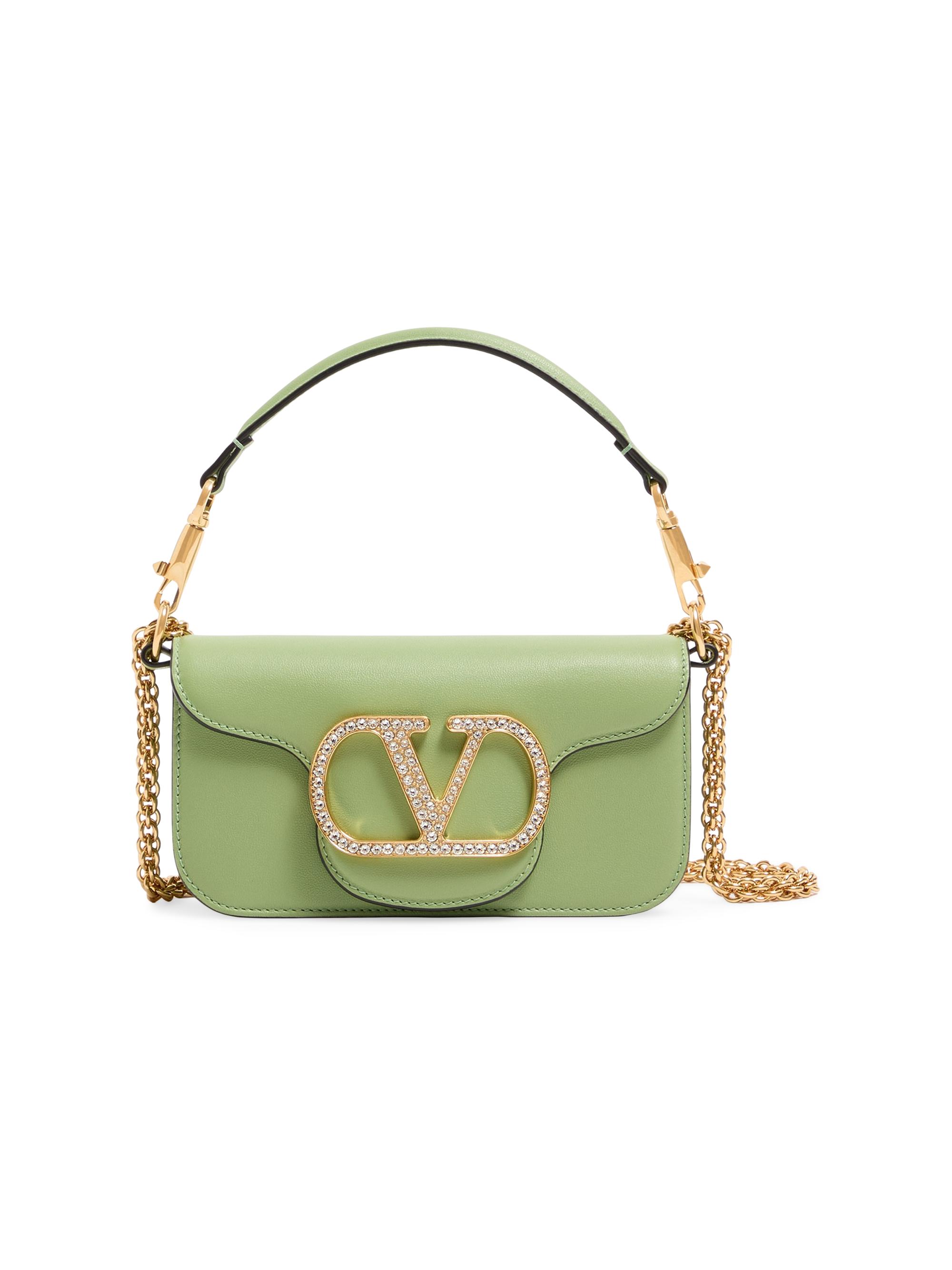 Valentino Garavani Women's Locò  Shoulder Bag with Jewel Logo - Mint Crystal