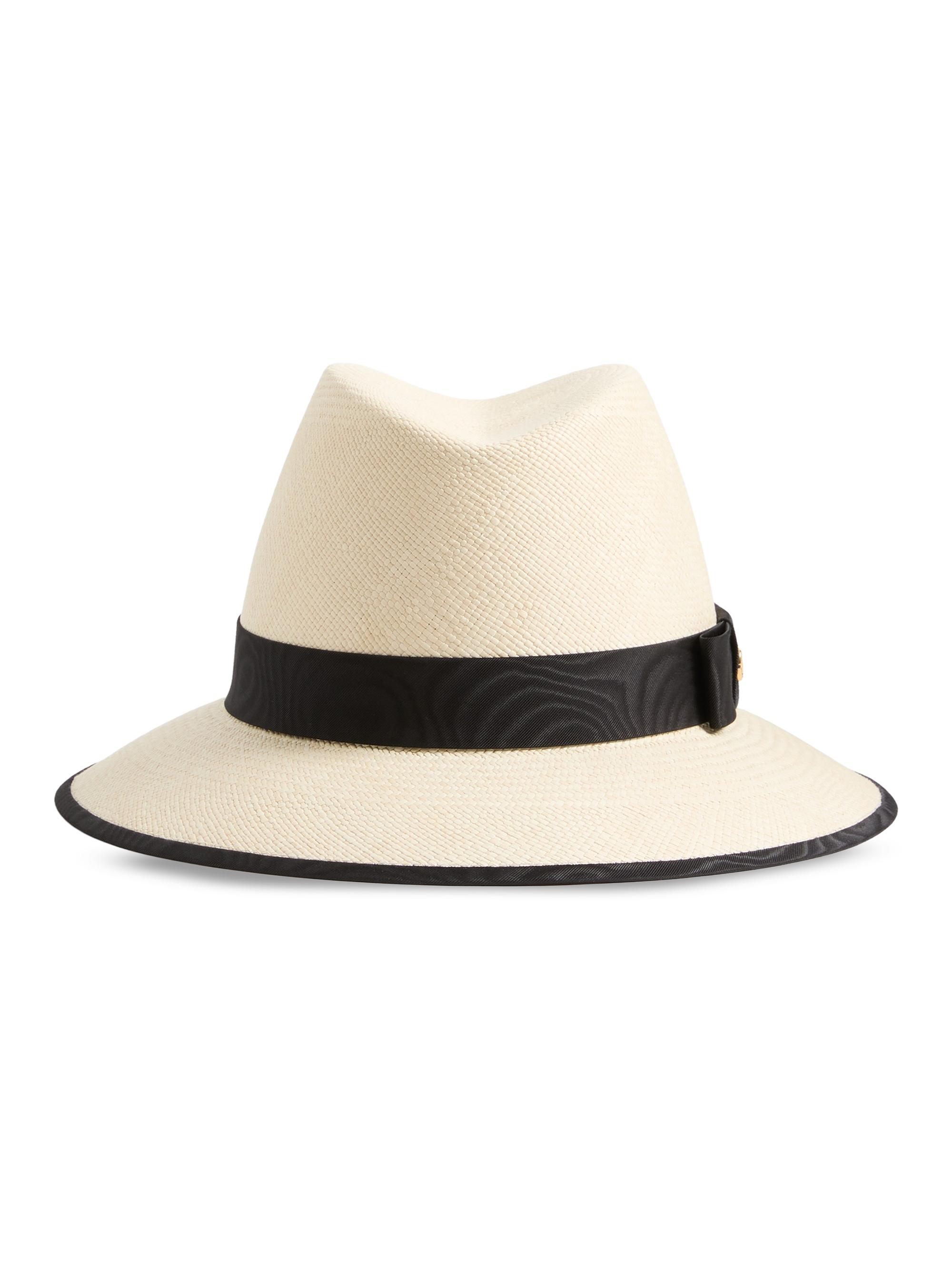 Valentino Garavani Women's VLogo Signature Straw Hat with Moiré Ribbon - Natural Black