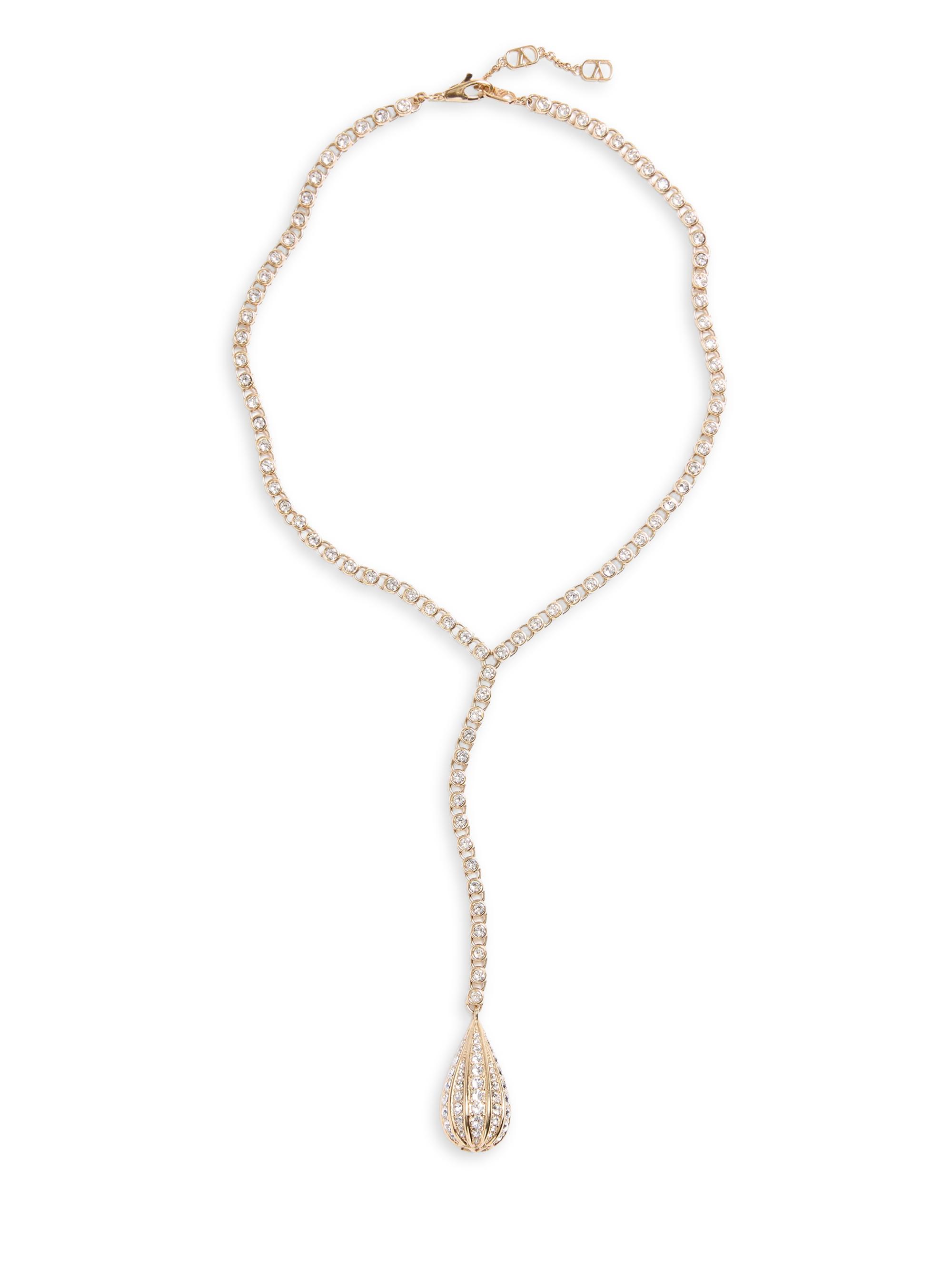 Valentino Garavani Women's Poetiques Des Gouttes Metal and Swarovski Crystal Necklace - Gold Crystal