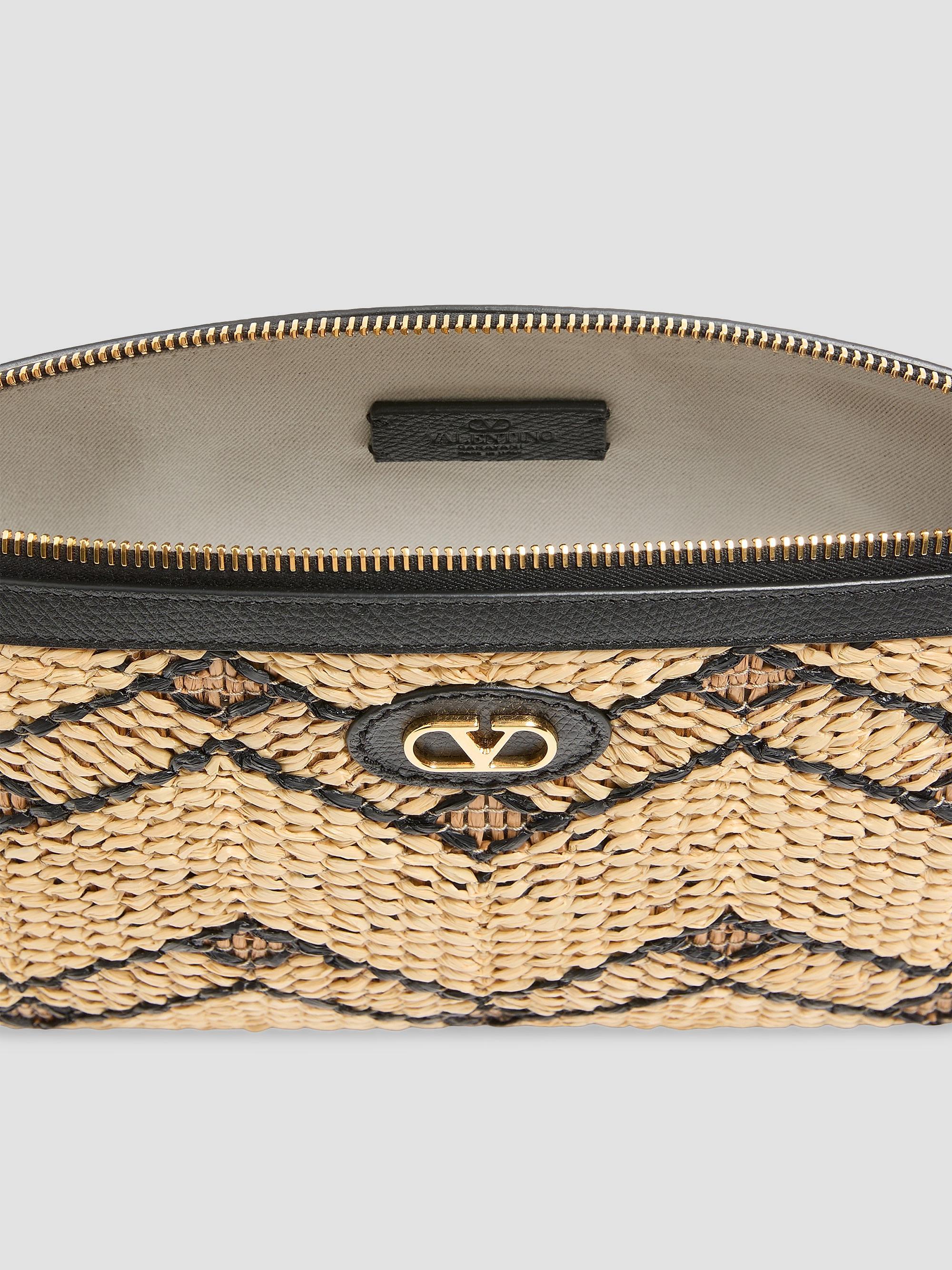 Valentino Garavani Raffia Clutch Bag with Geometric Pattern | Saks