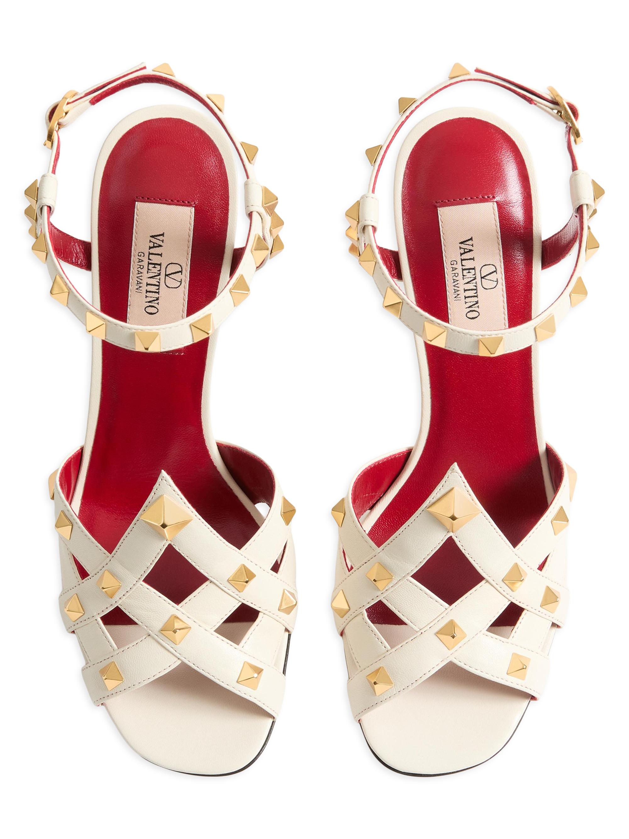 Valentino Garavani Studdy 100MM Kidskin Sandals | Saks Fifth Avenue