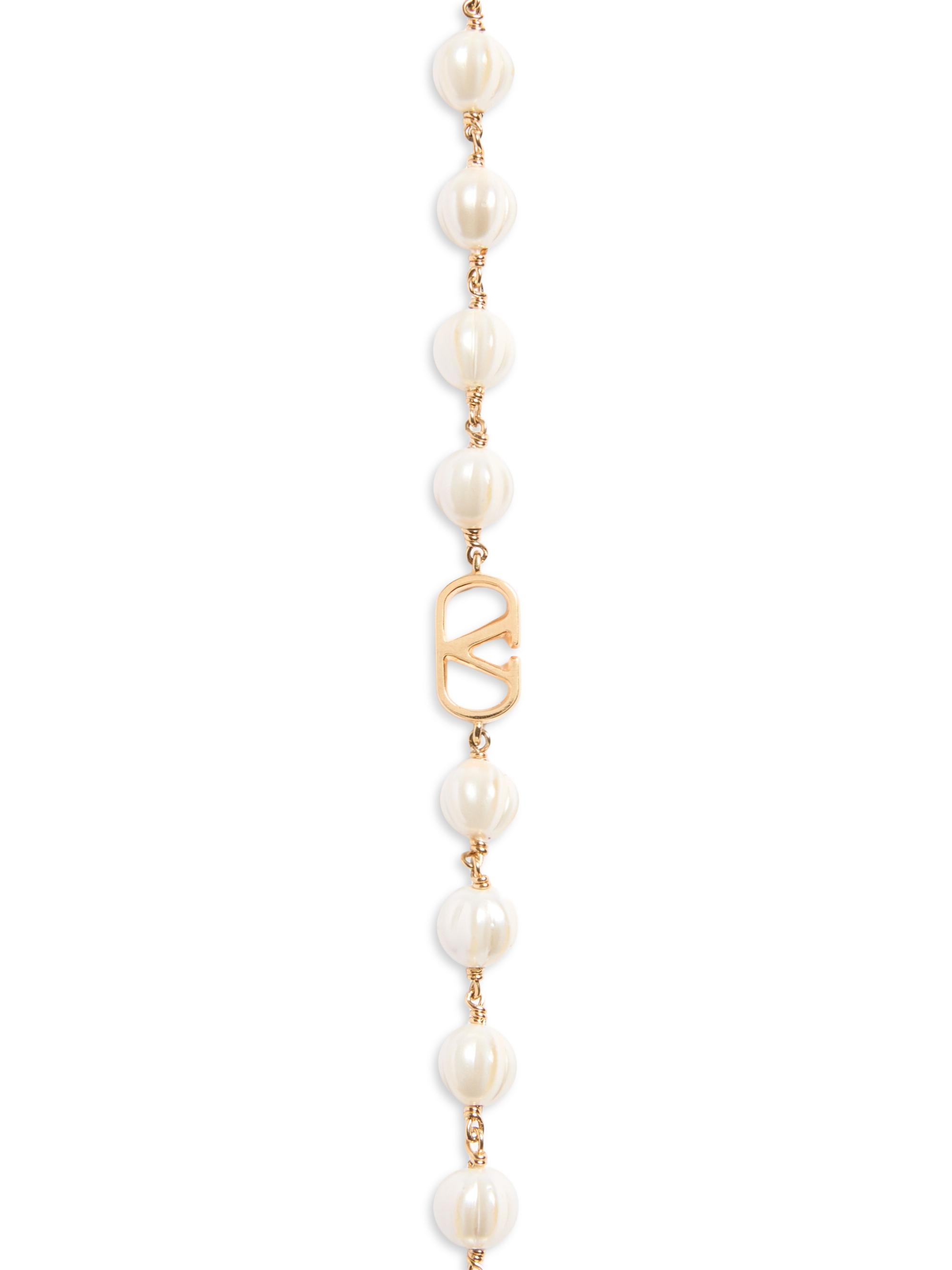 Valentino Garavani VLogo Signature Bracelet in Metal with Glass
