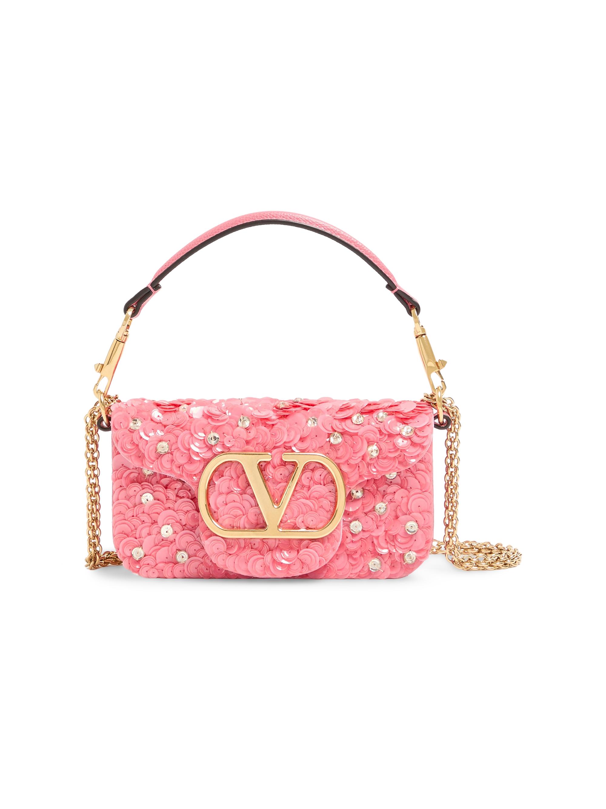 Valentino Garavani Women's Locò  Embroidered Shoulder Bag - Pink
