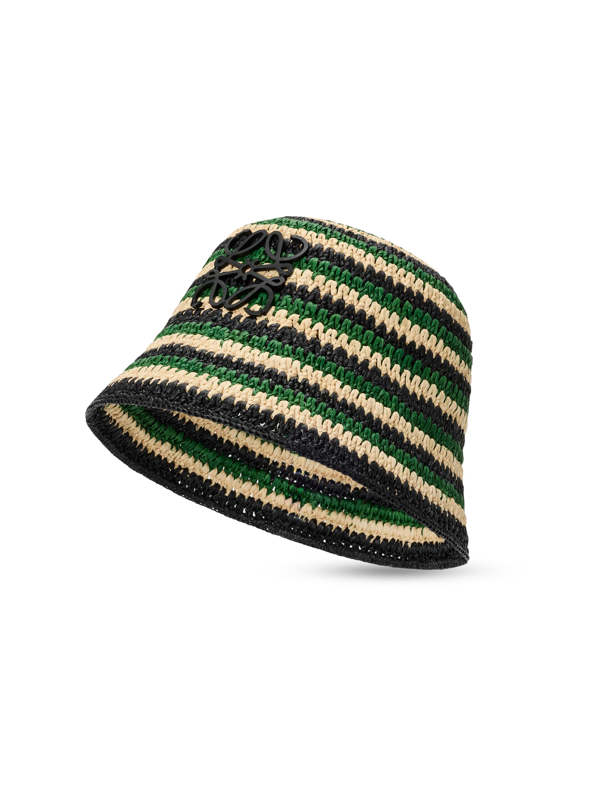 LOEWE LOEWE x Paula's Ibiza Anagram Striped Raffia Bucket Hat