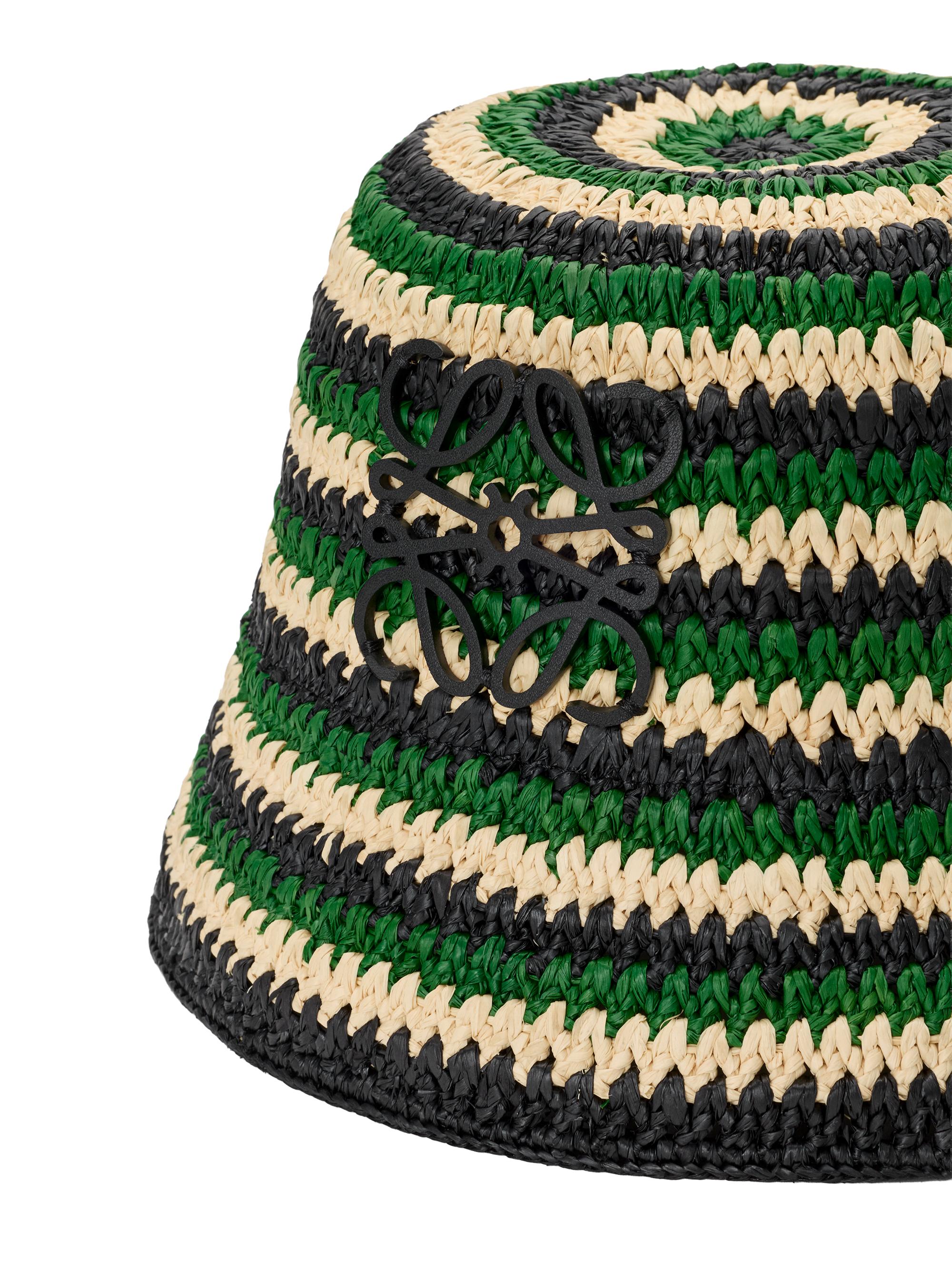 LOEWE LOEWE x Paula's Ibiza Anagram Striped Raffia Bucket Hat