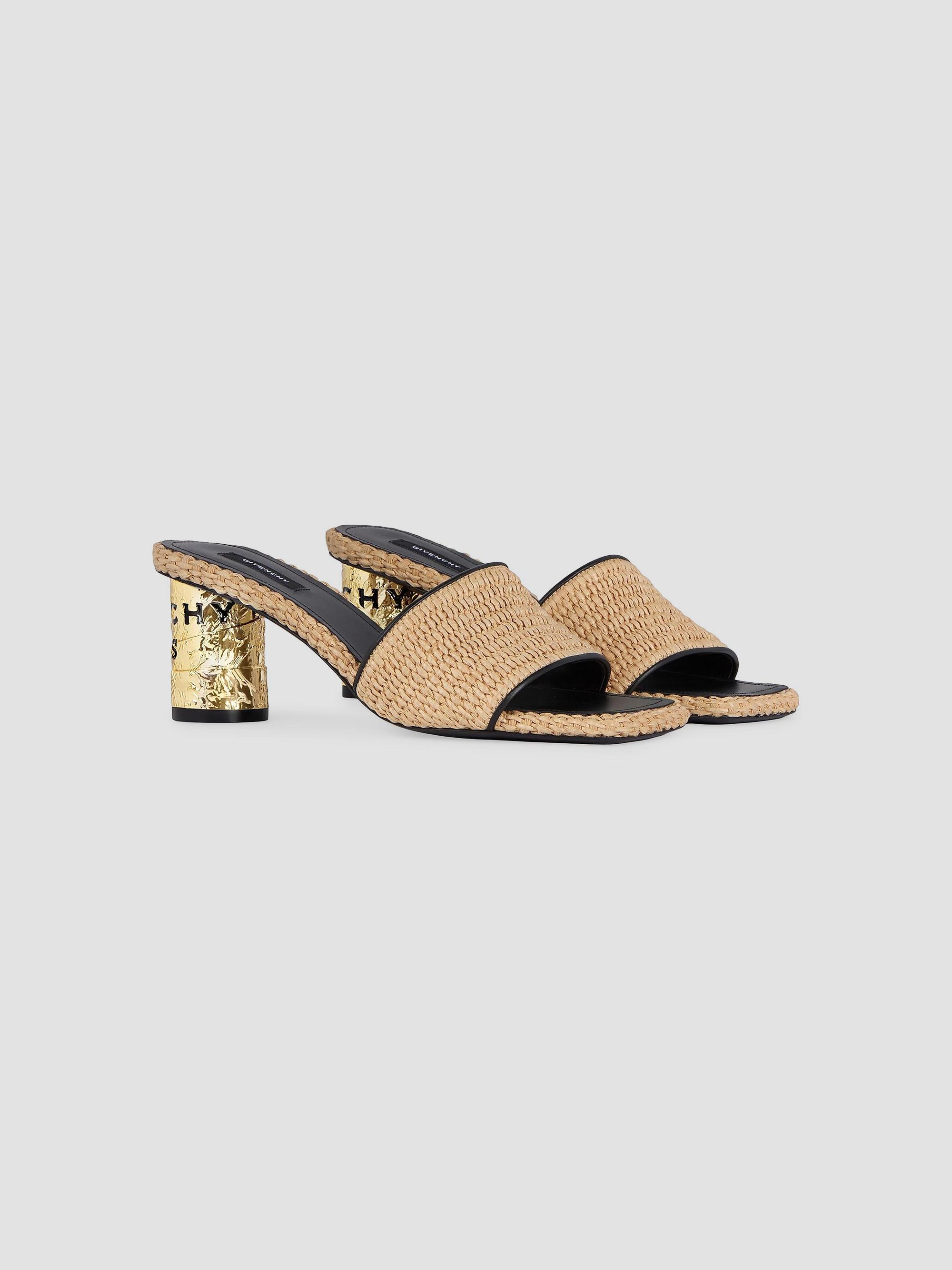 Givenchy Tape Raffia-Effect Heeled Mules | Saks Fifth Avenue