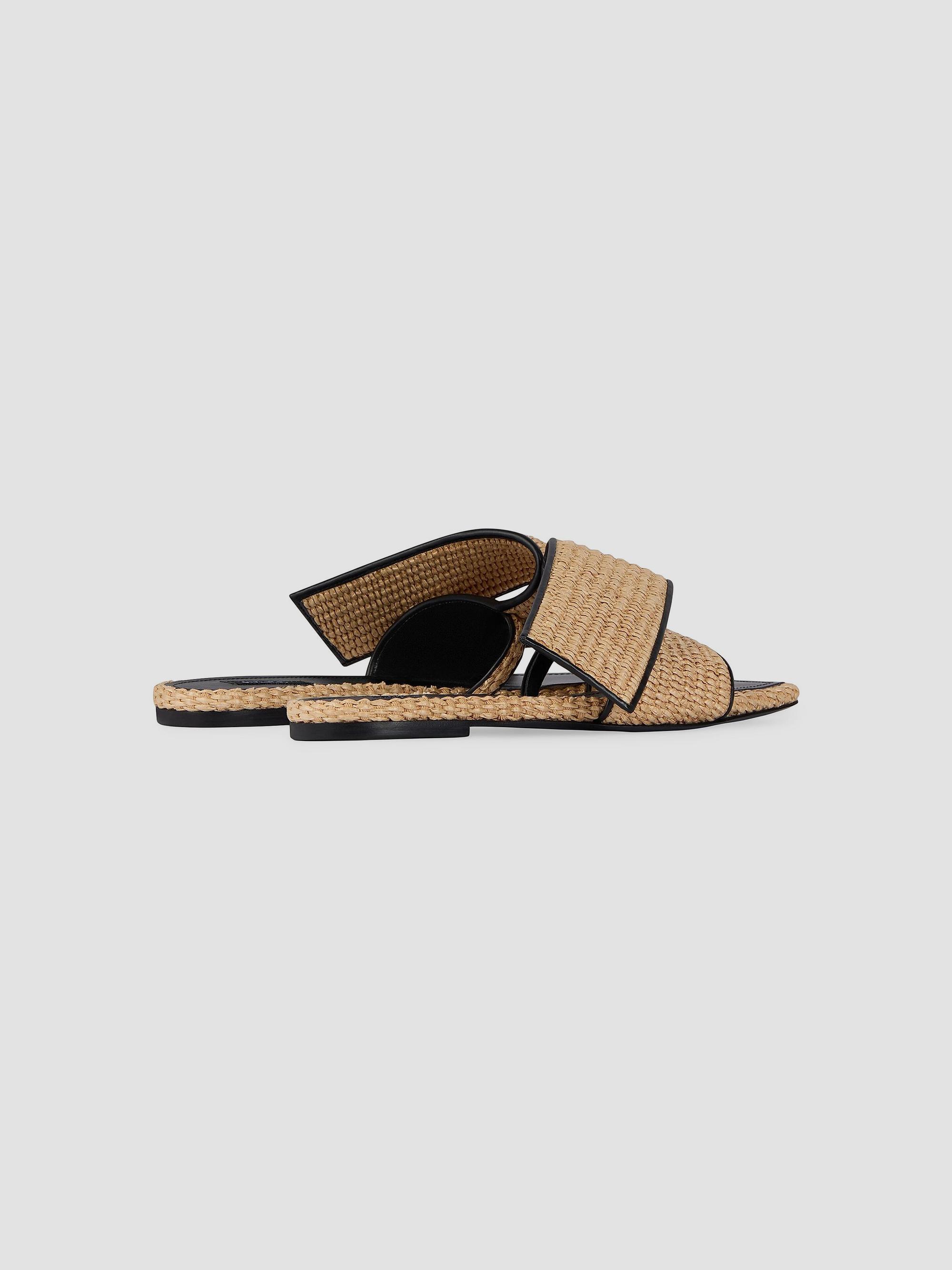 Givenchy Sliced Square Raffia-Effect Flat Mules | Saks Fifth Avenue
