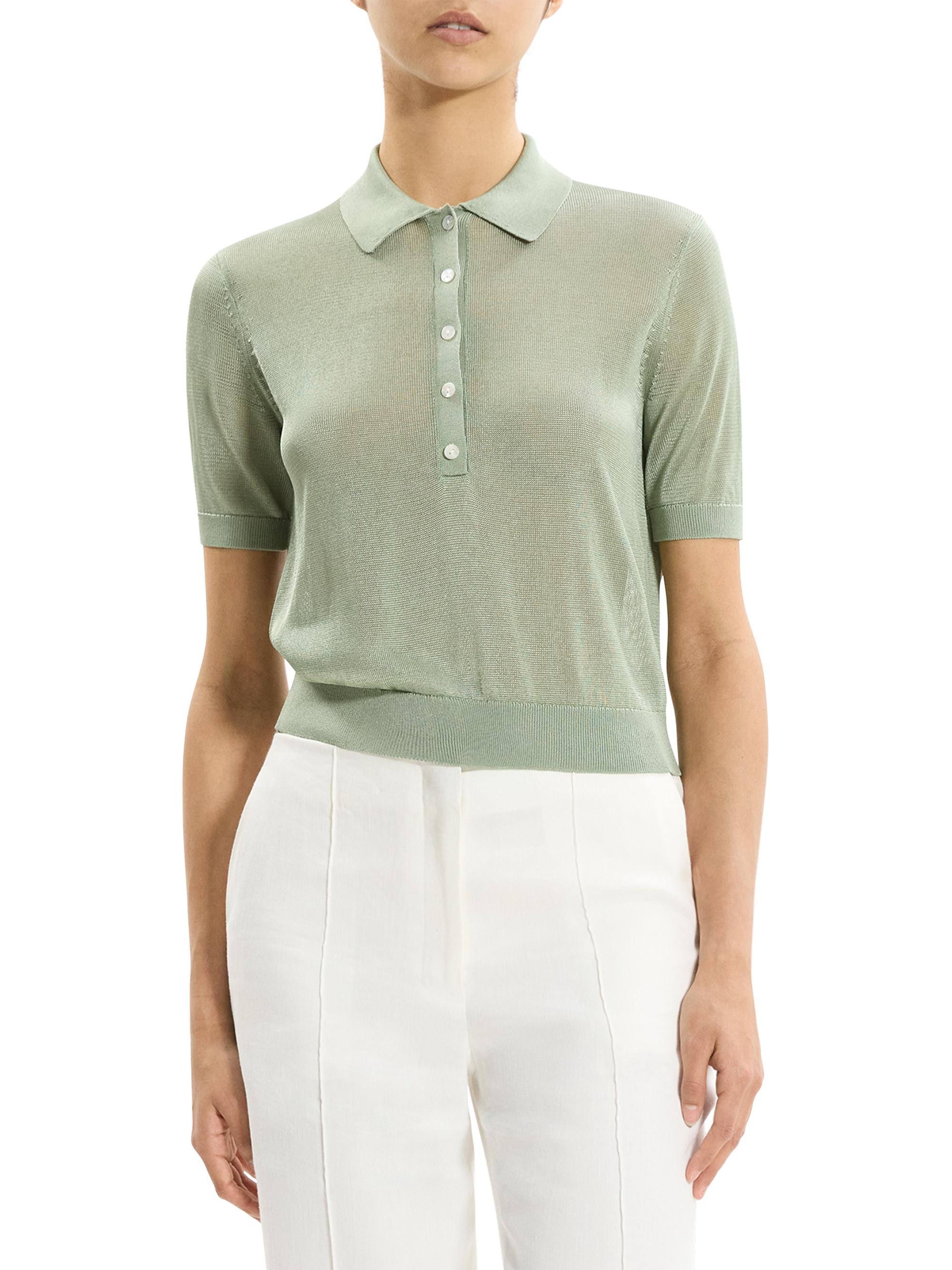 fig london ニットポロ　SHEER knit polo Theory Sheer Knit Polo Shirt | Saks Fifth Avenue