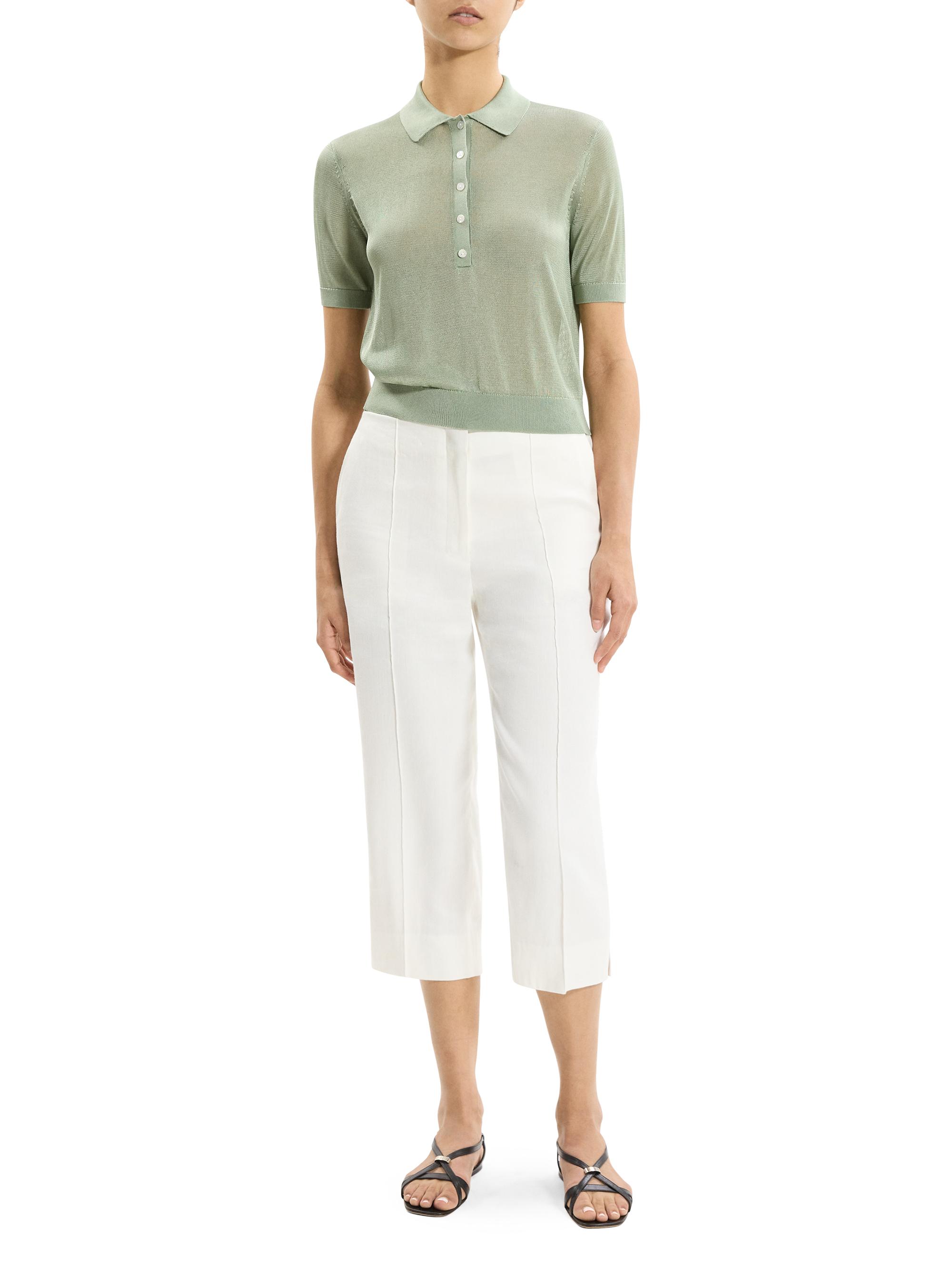Theory Sheer Knit Polo Shirt | Saks Fifth Avenue