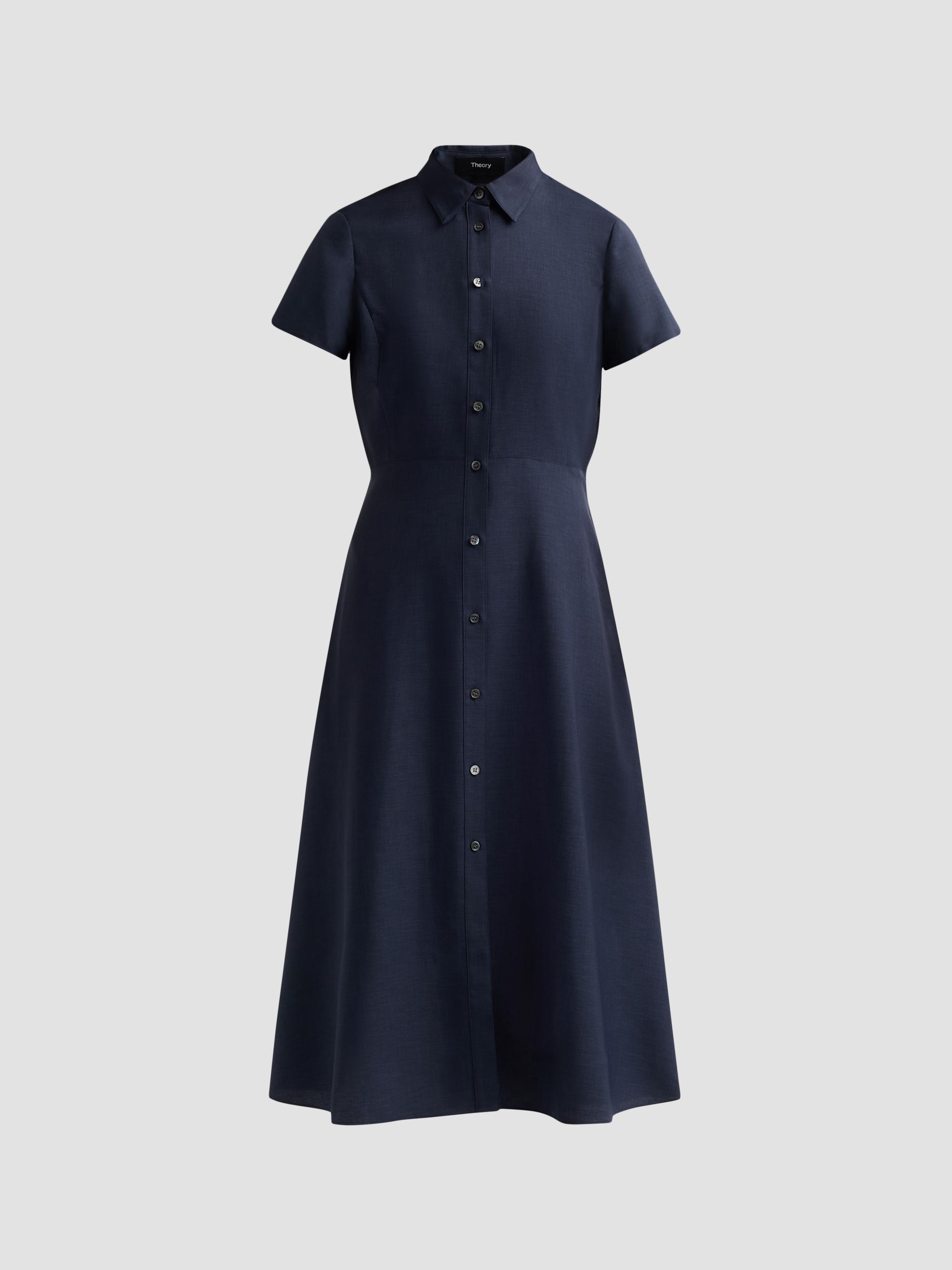 Theory Linen-Blend Midi-Shirtdress | Saks Fifth Avenue