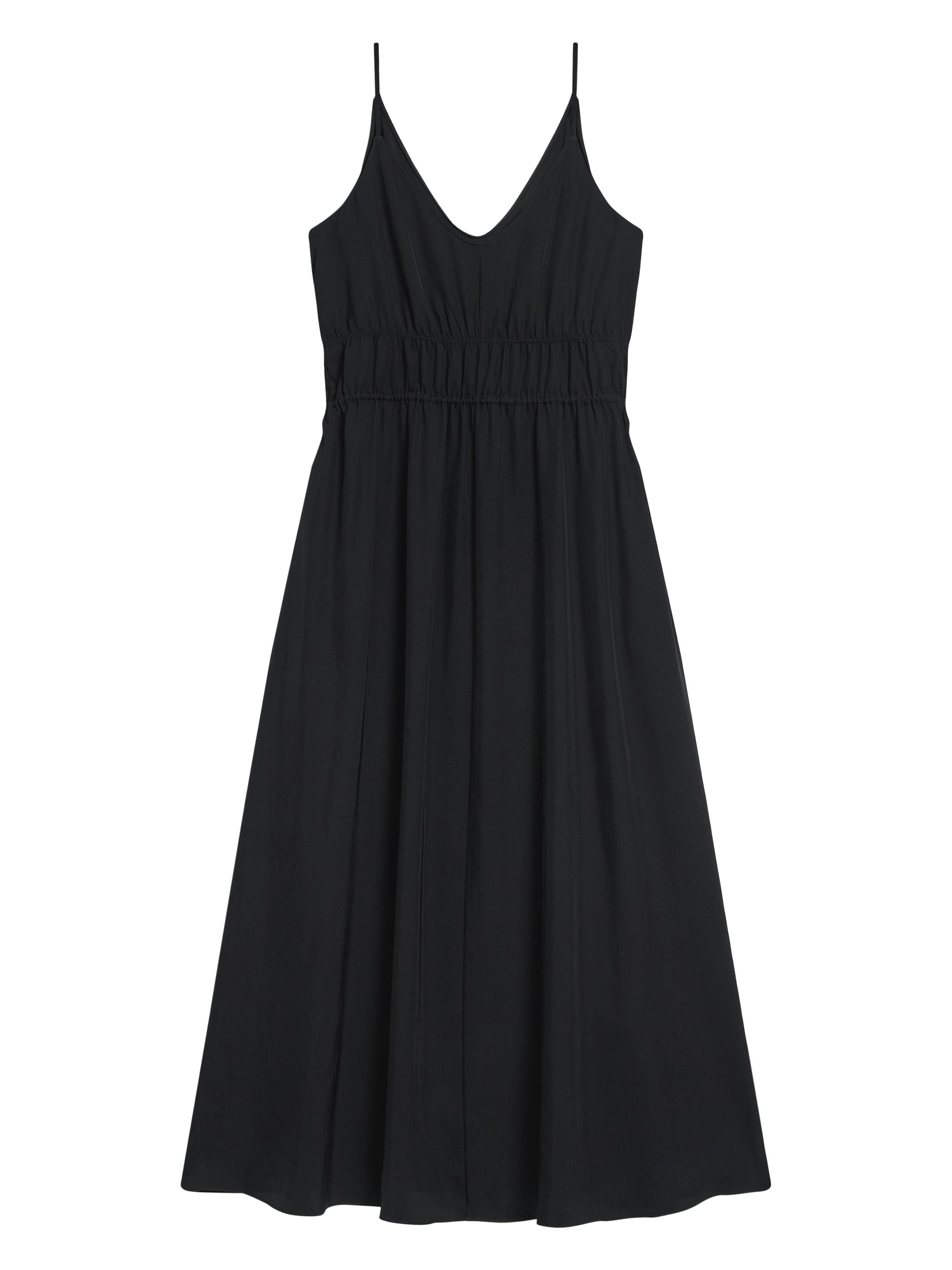 Theory Women's Gathered Tie-Waist Midi-Dress - Black