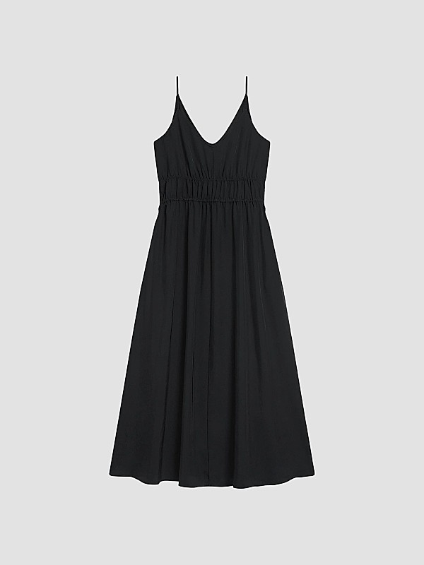 theory midi dress Long-Sleeve Flare in Fine Merino Wool-Stoneware flare silhouette Theory Short-Sleeve Military Chino Midi