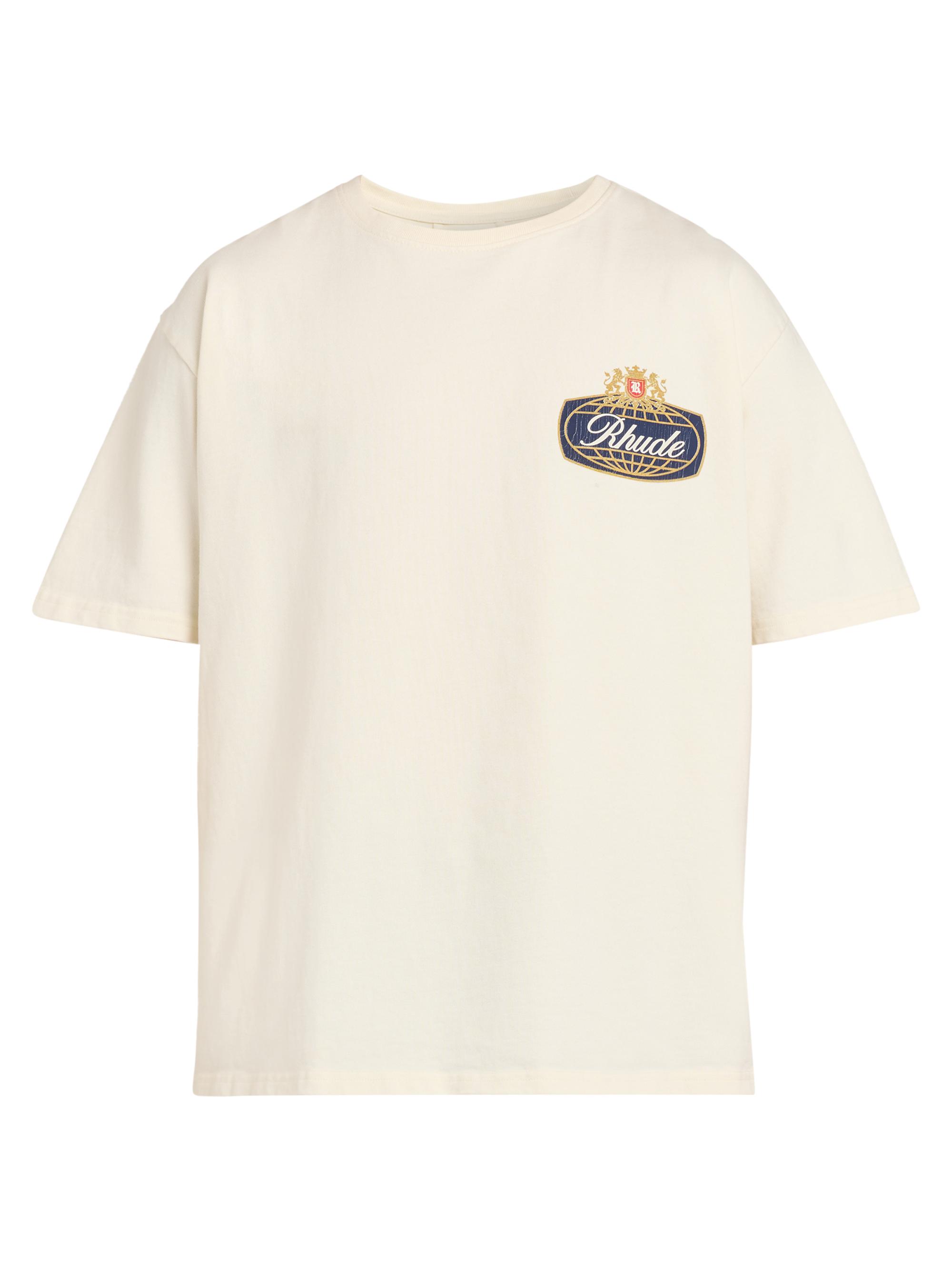 Rhude Men's  Safari Crest T-Shirt - Vintage White Blue Red