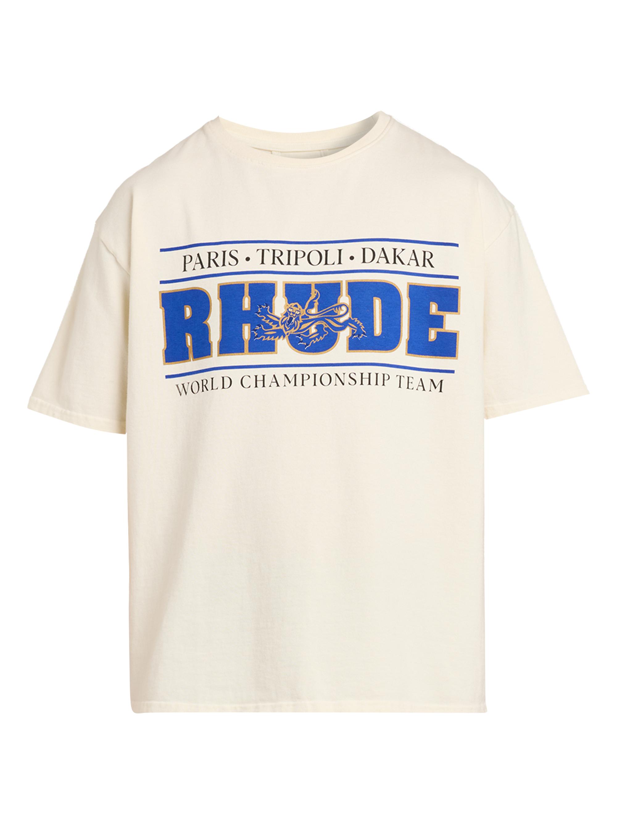 Rhude Men's Chrono Logo T-Shirt - Vintage White Blue