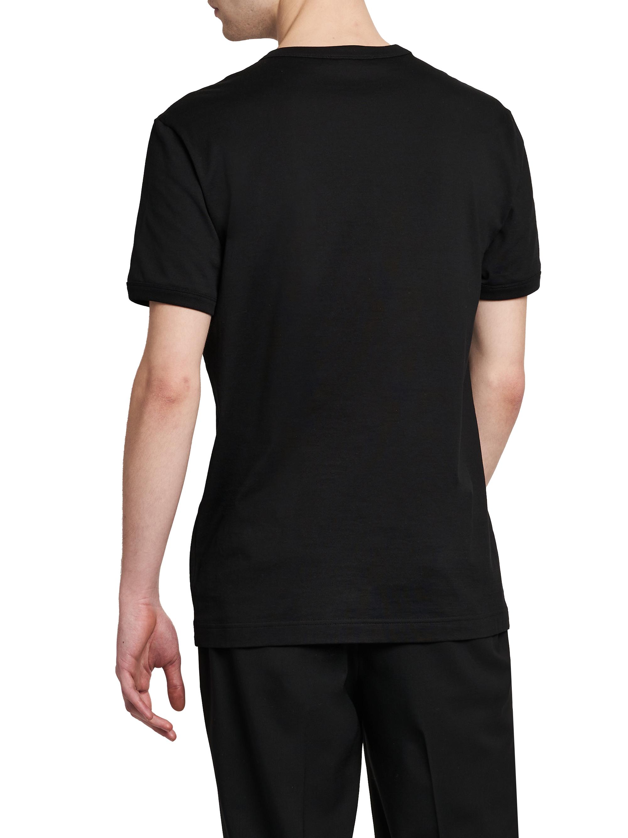 Dolce & Gabbana Men's Logo Patch Cotton T-Shirt - Nero | Thumbnail 5