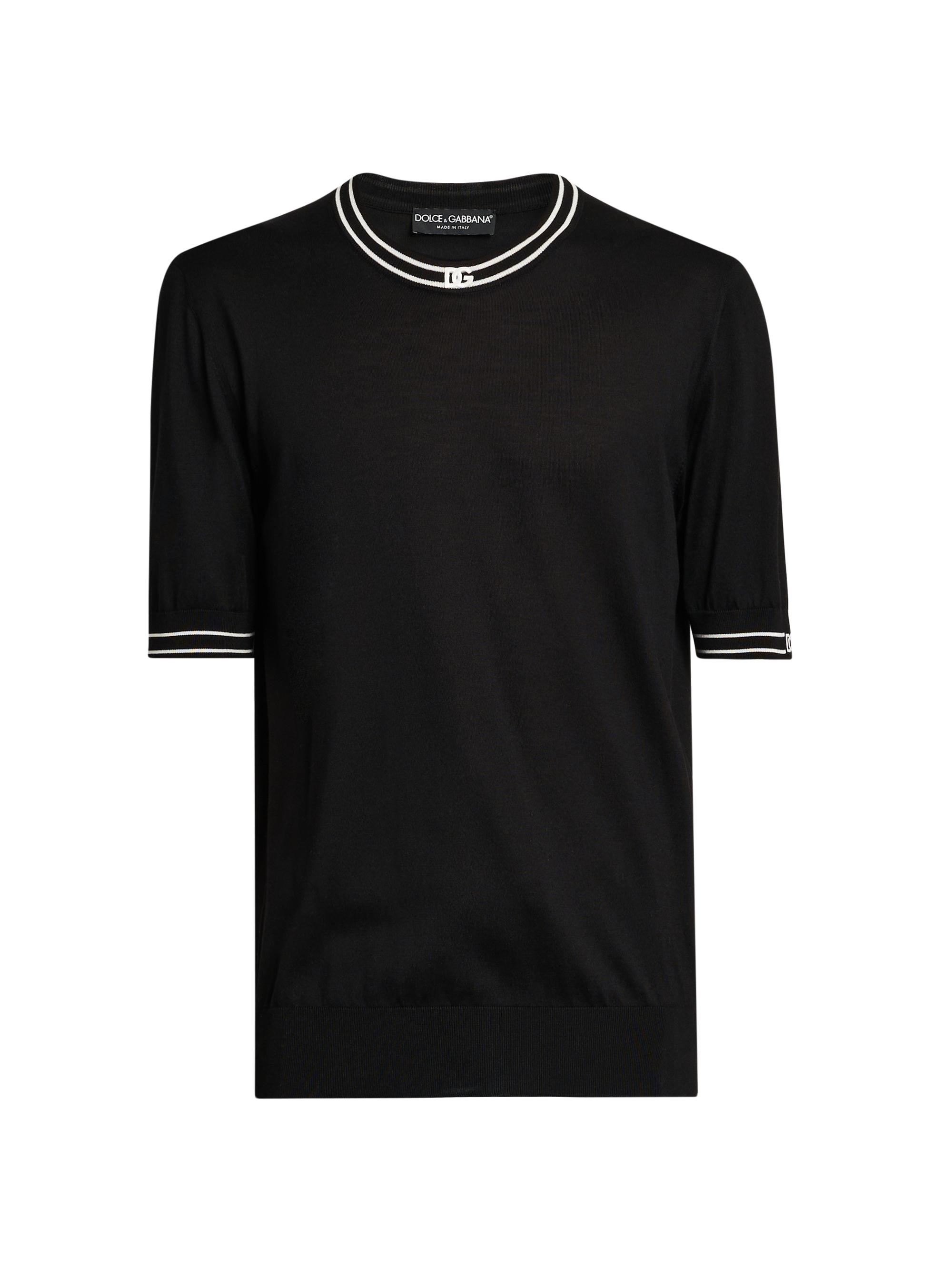 Dolce & Gabbana Men's Nero Logo Silk T-Shirt - Nero