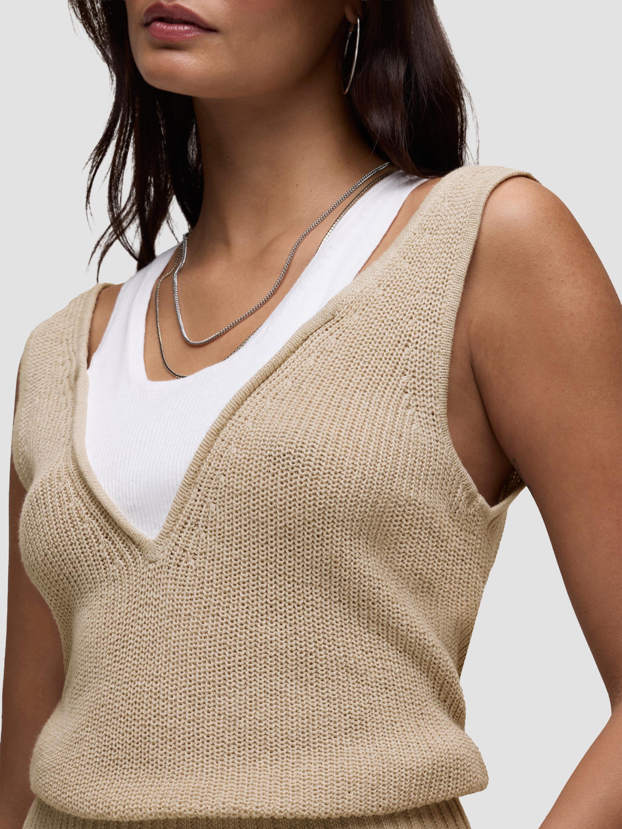 Hudson Jeans Women's Layered Sweater Tank - Oatmeal | Thumbnail 7
