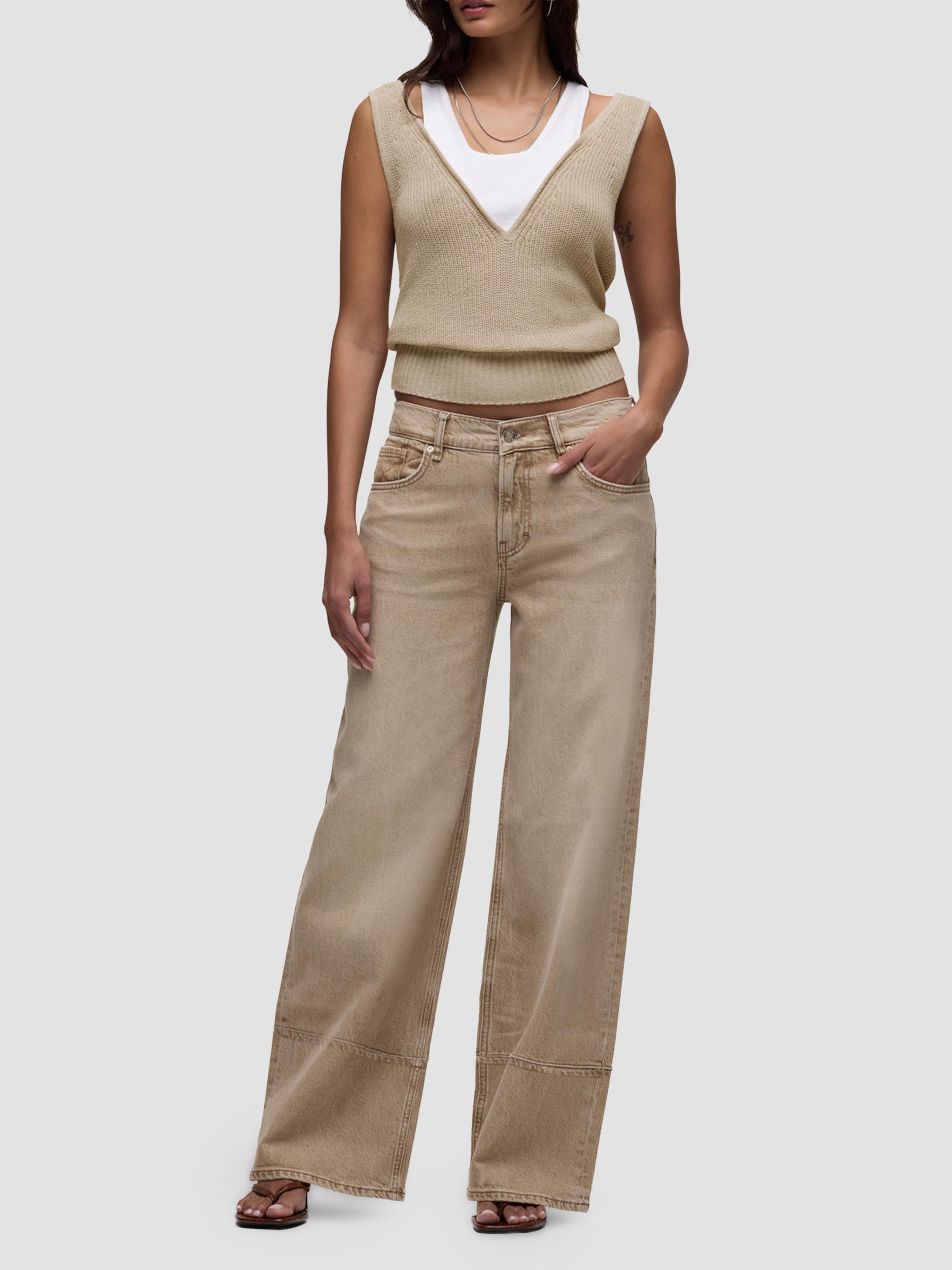 Hudson Jeans Women's Layered Sweater Tank - Oatmeal | Thumbnail 2