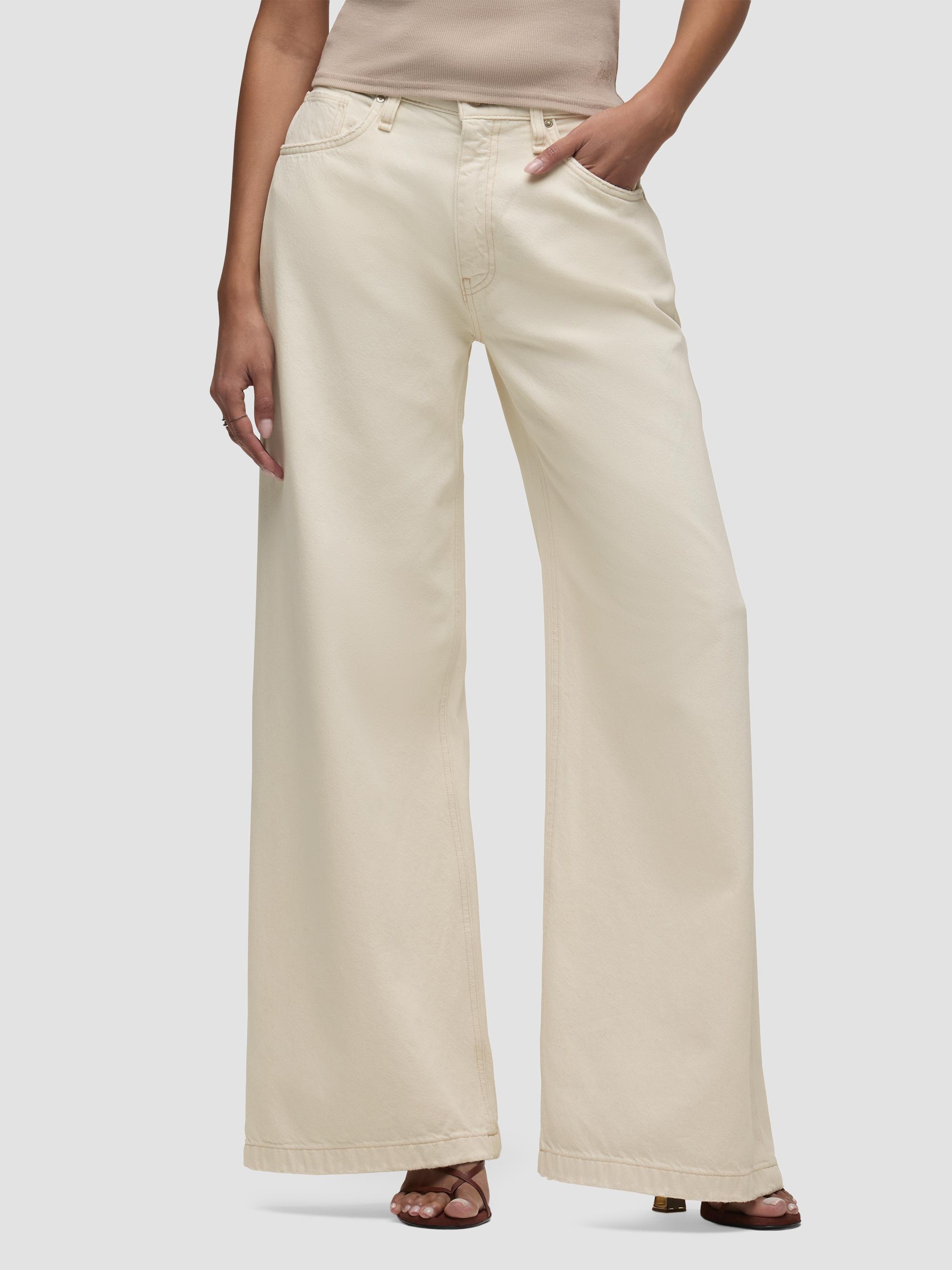Hudson Jeans Women's Jodie Loose-Fit Wide-Leg Jeans - Ecru | Thumbnail 4