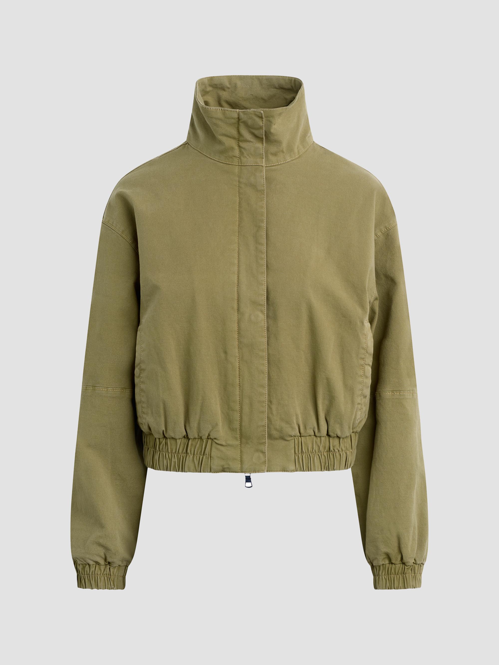 Hudson Jeans Women's Sporty Cotton-Blend Bomber Jacket - Dried Herb | Thumbnail 3