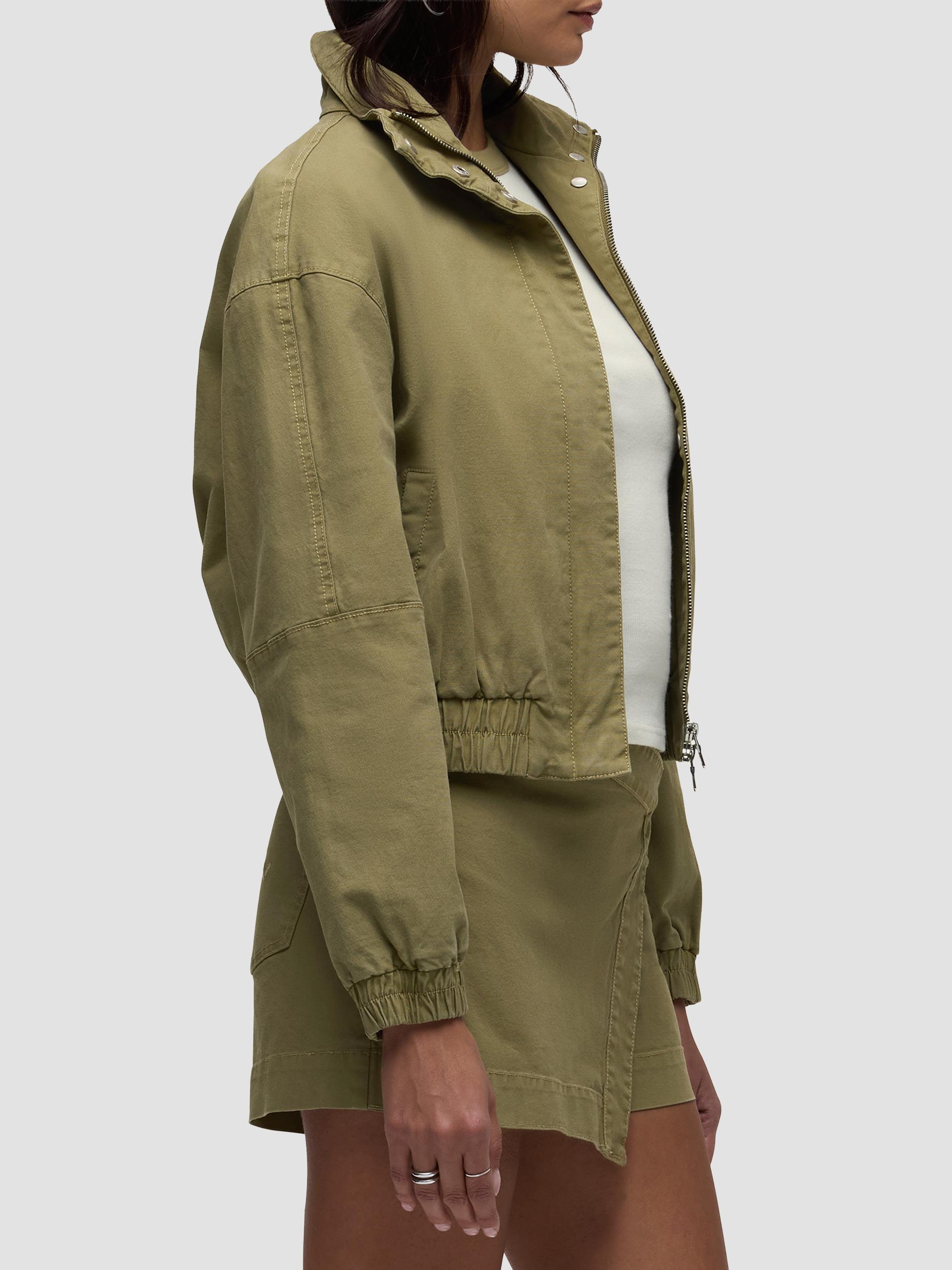 Hudson Jeans Women's Sporty Cotton-Blend Bomber Jacket - Dried Herb | Thumbnail 6