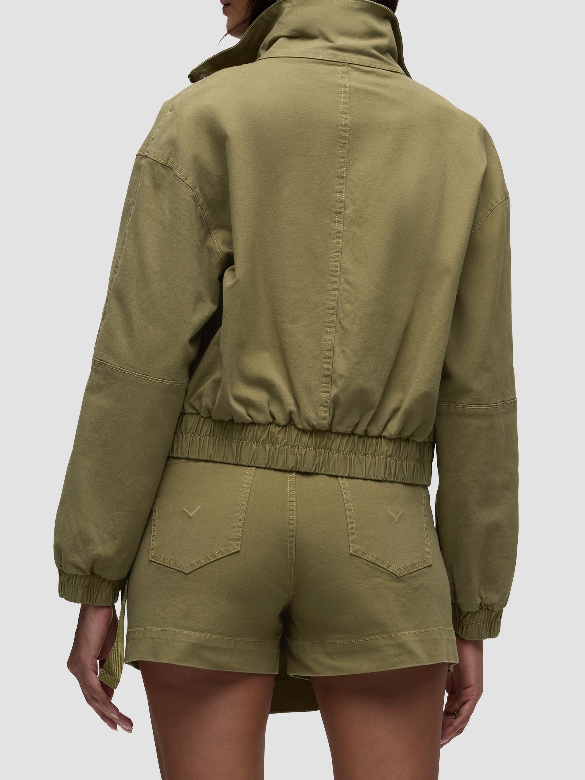 Hudson Jeans Women's Sporty Cotton-Blend Bomber Jacket - Dried Herb | Thumbnail 7