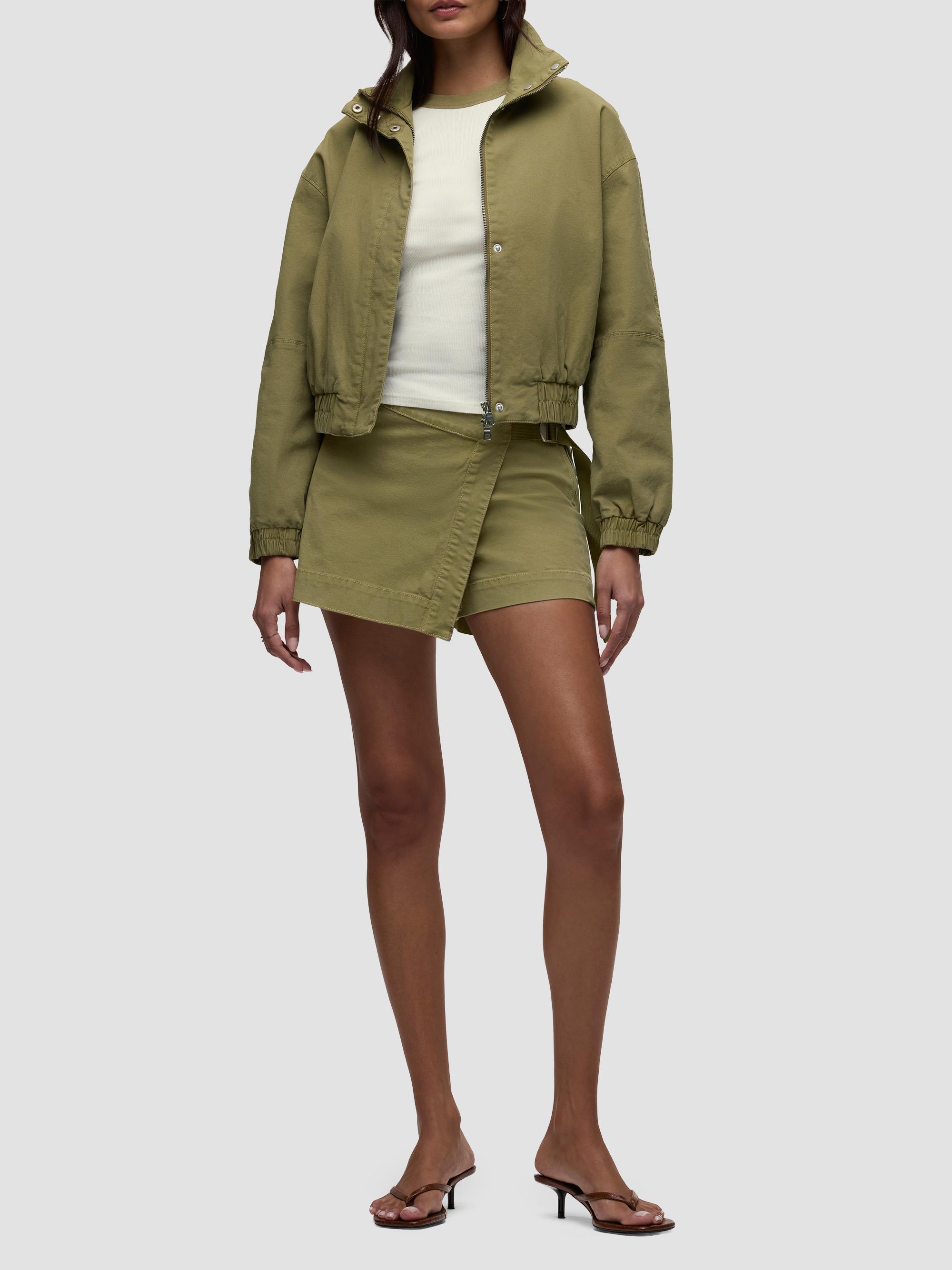 Hudson Jeans Women's Sporty Cotton-Blend Bomber Jacket - Dried Herb