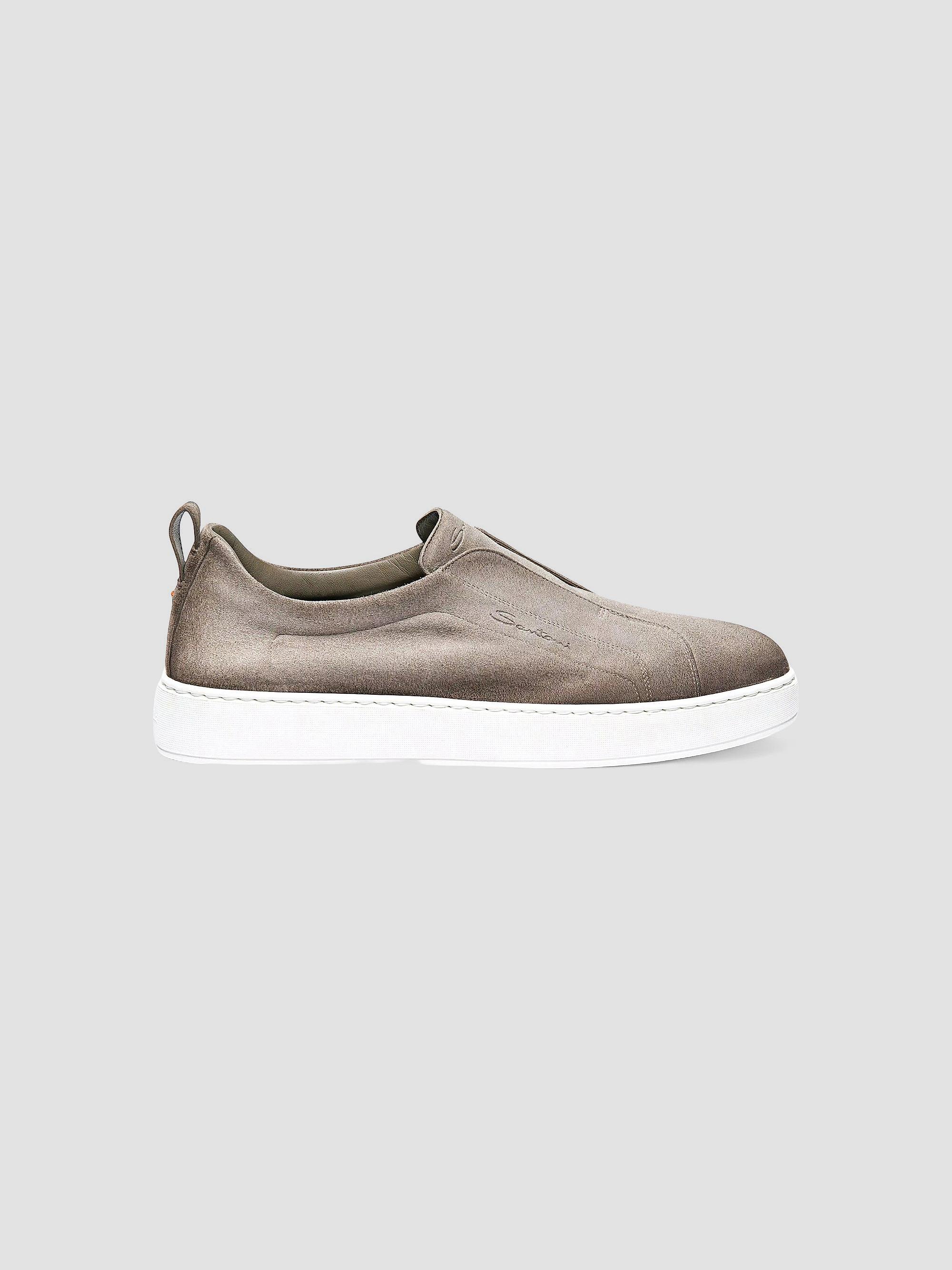 Santoni Men's Victory Logo Seta Suede Slip-On Sneakers - Beige | Thumbnail 7