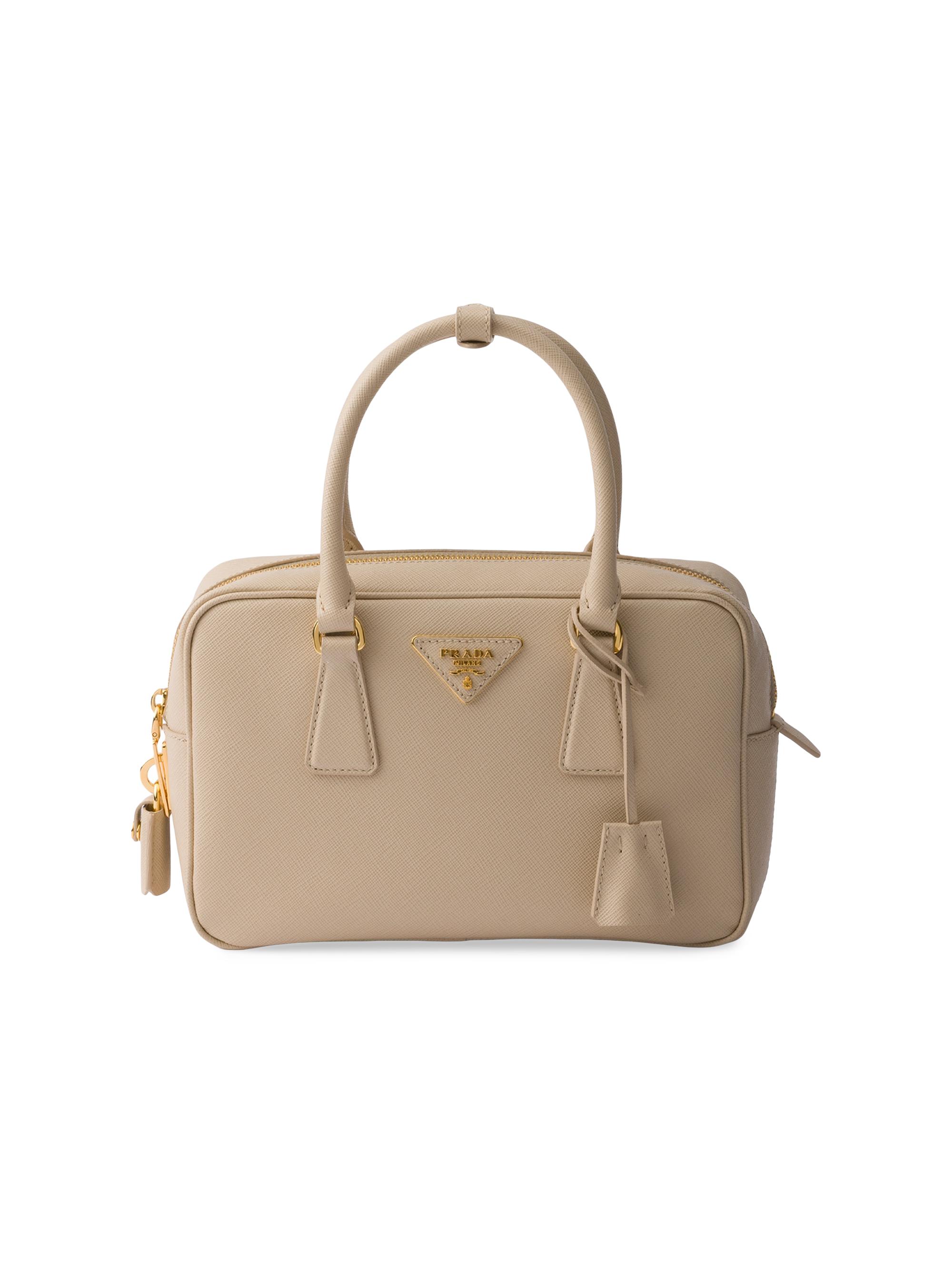Prada Women's  Saffiano Leather Top-Handle Bag - Beige Khaki