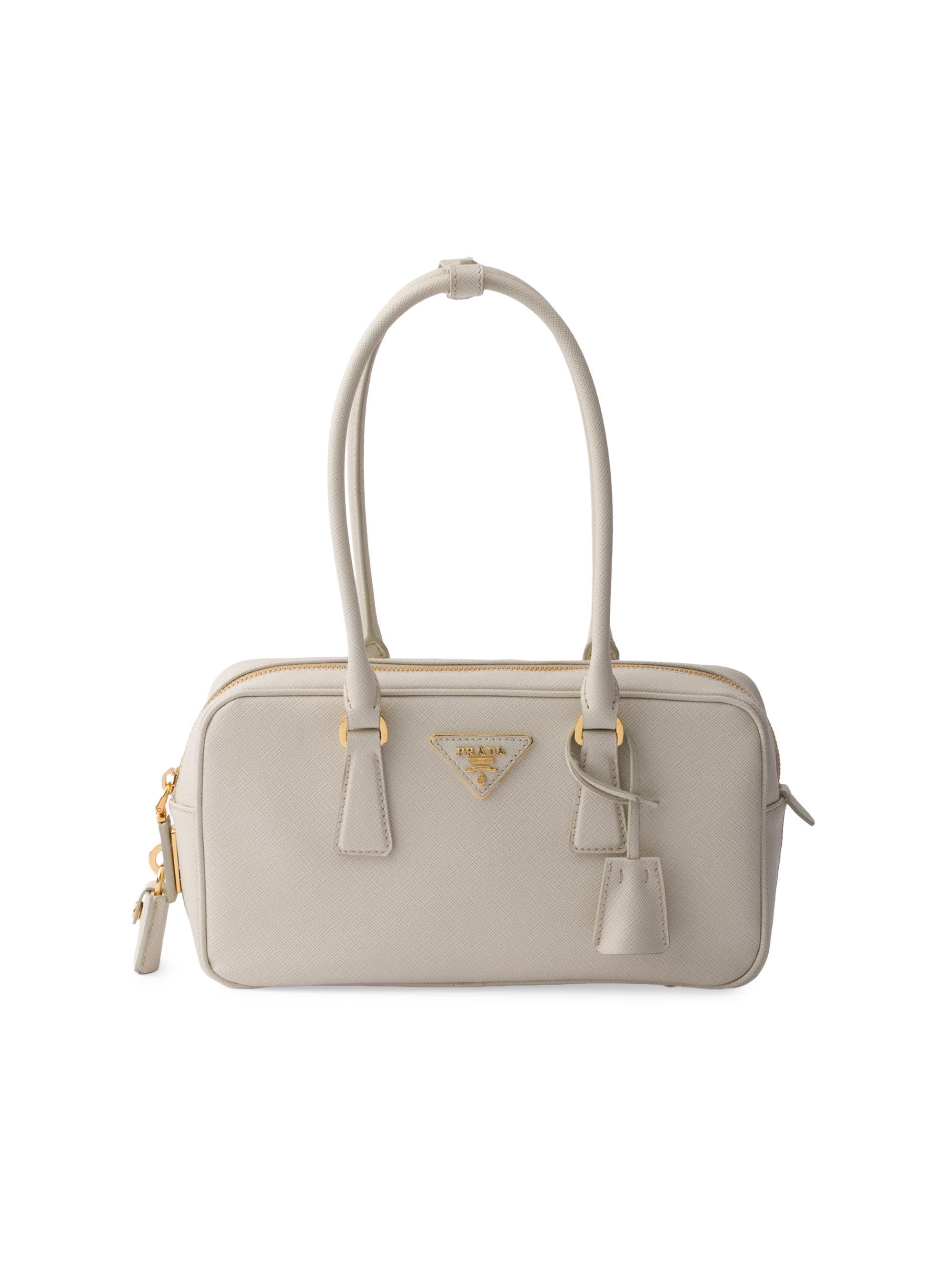 Prada Women's  Saffiano Leather Top-Handle Bag - Beige Khaki
